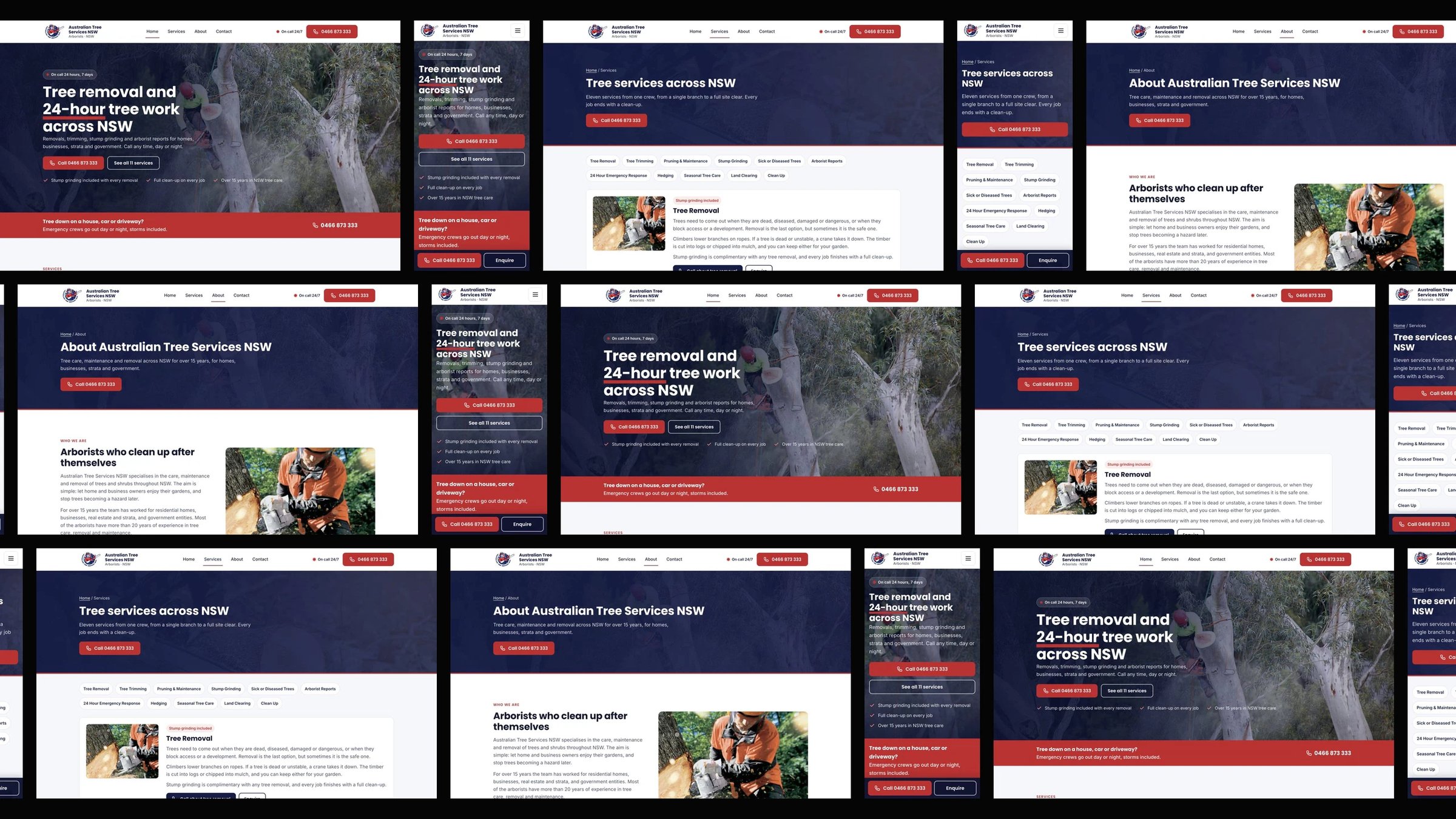 Australian Tree Services NSW: desktop and mobile website designs