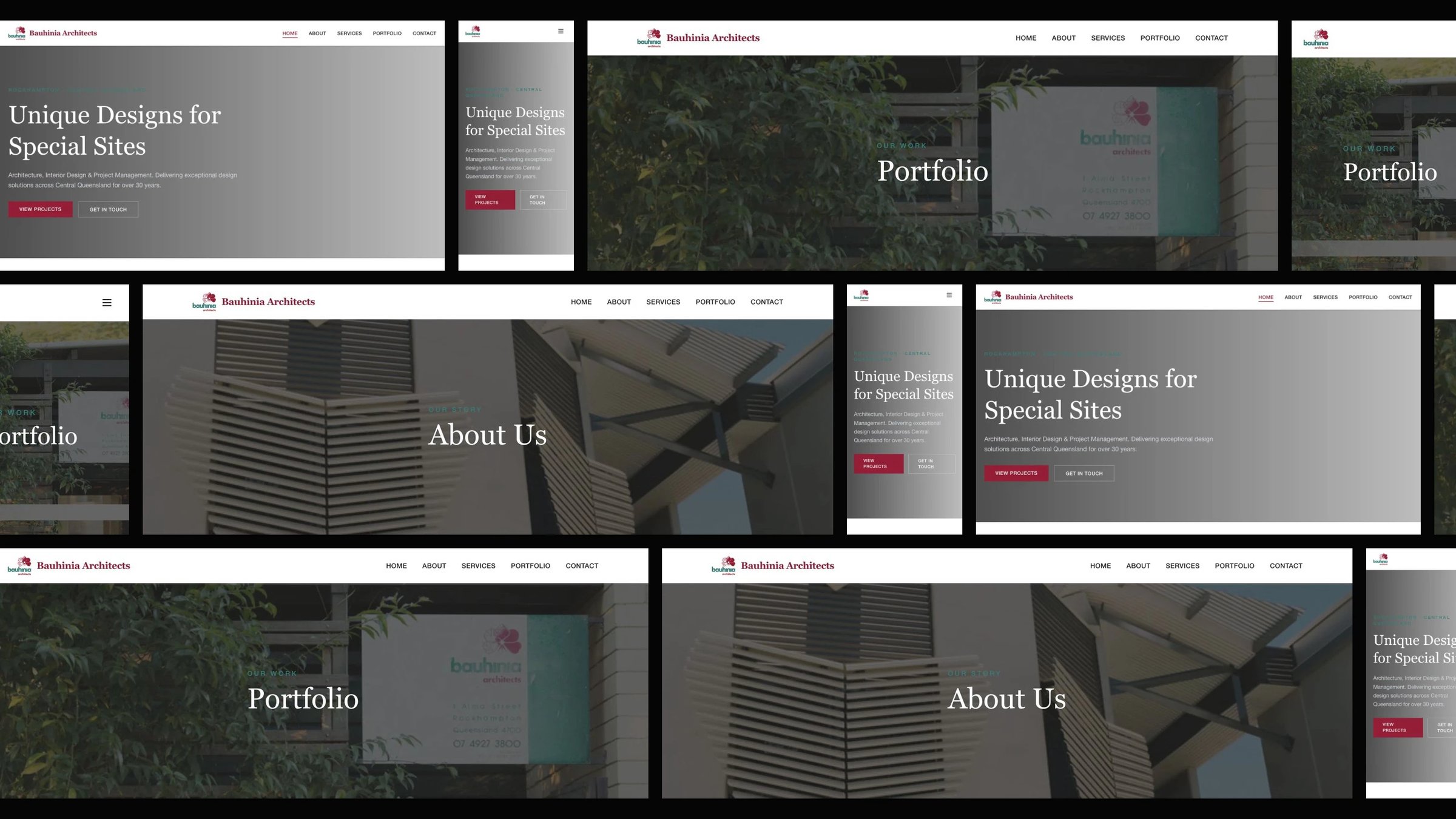 Bauhinia Architects: desktop and mobile website designs