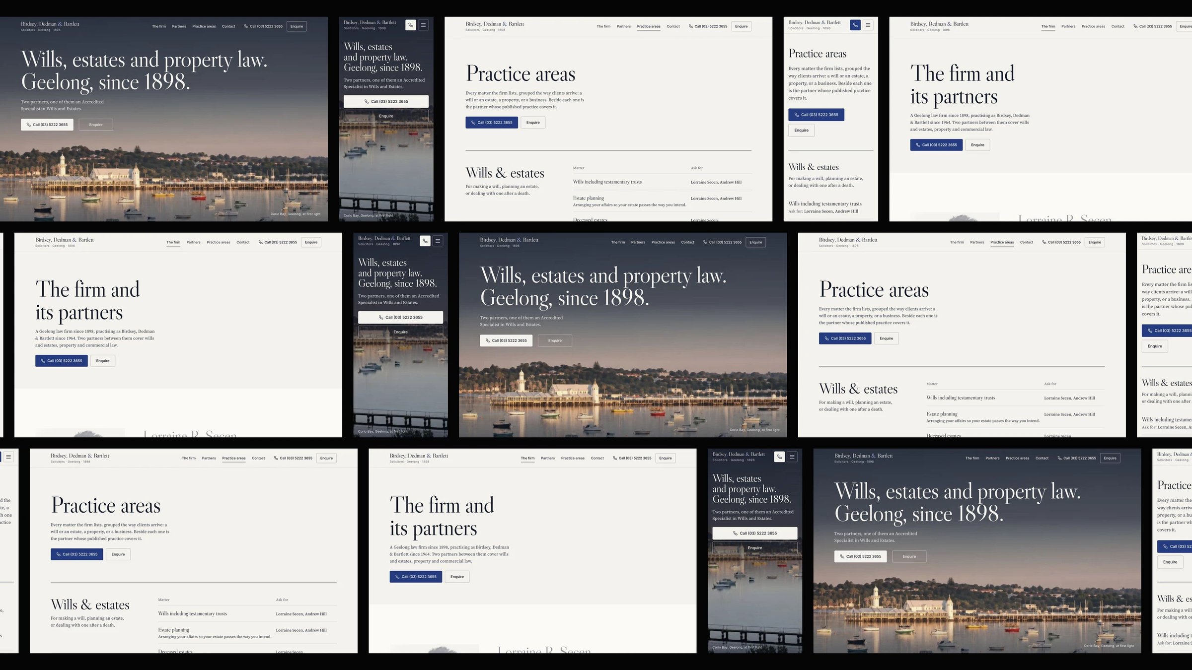 Birdsey, Dedman & Bartlett: desktop and mobile website designs