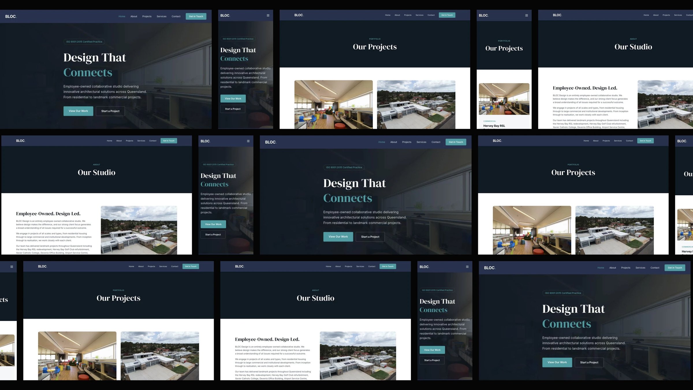 BLOC Design: desktop and mobile website designs