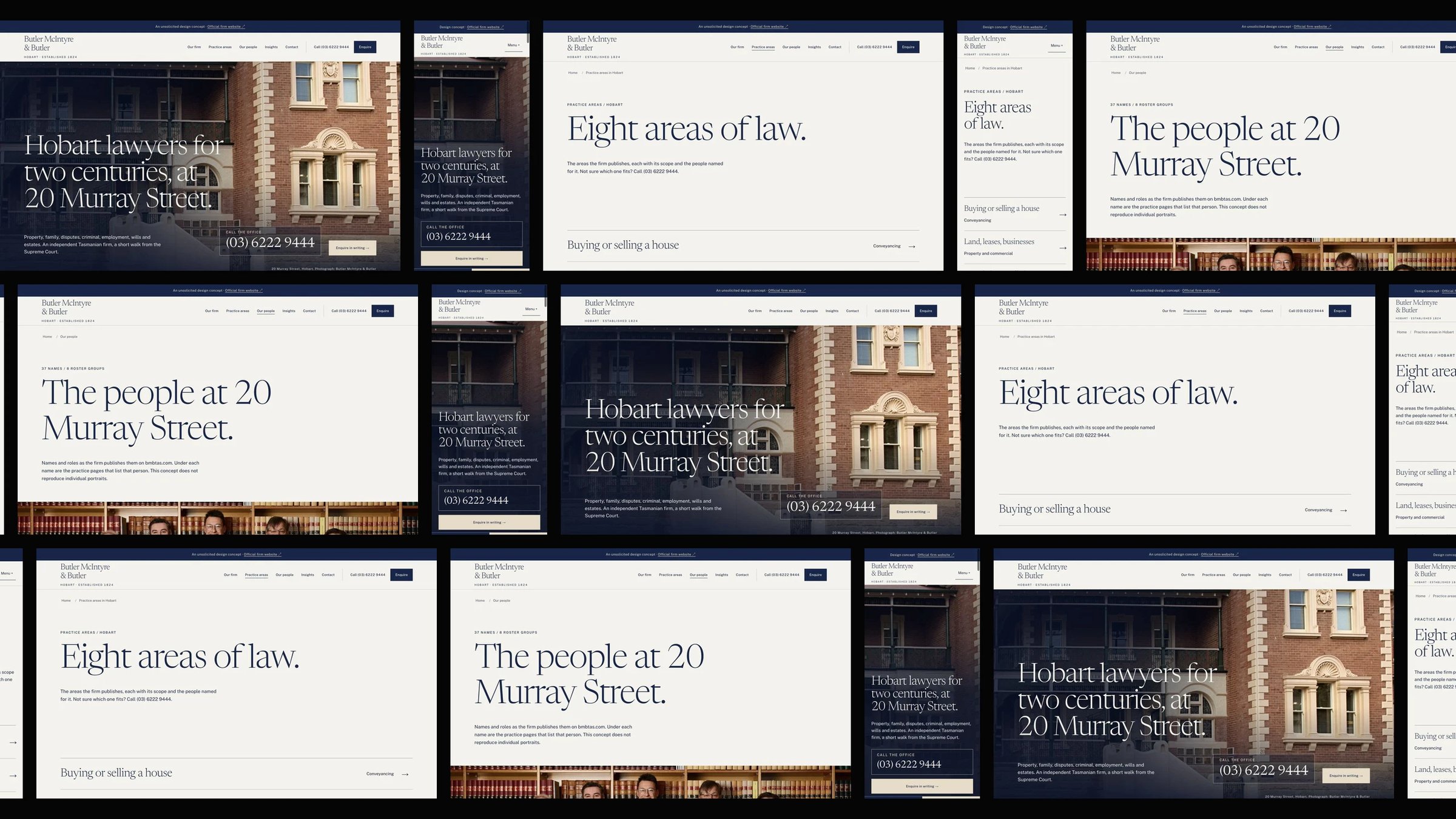 Butler McIntyre & Butler: desktop and mobile website designs