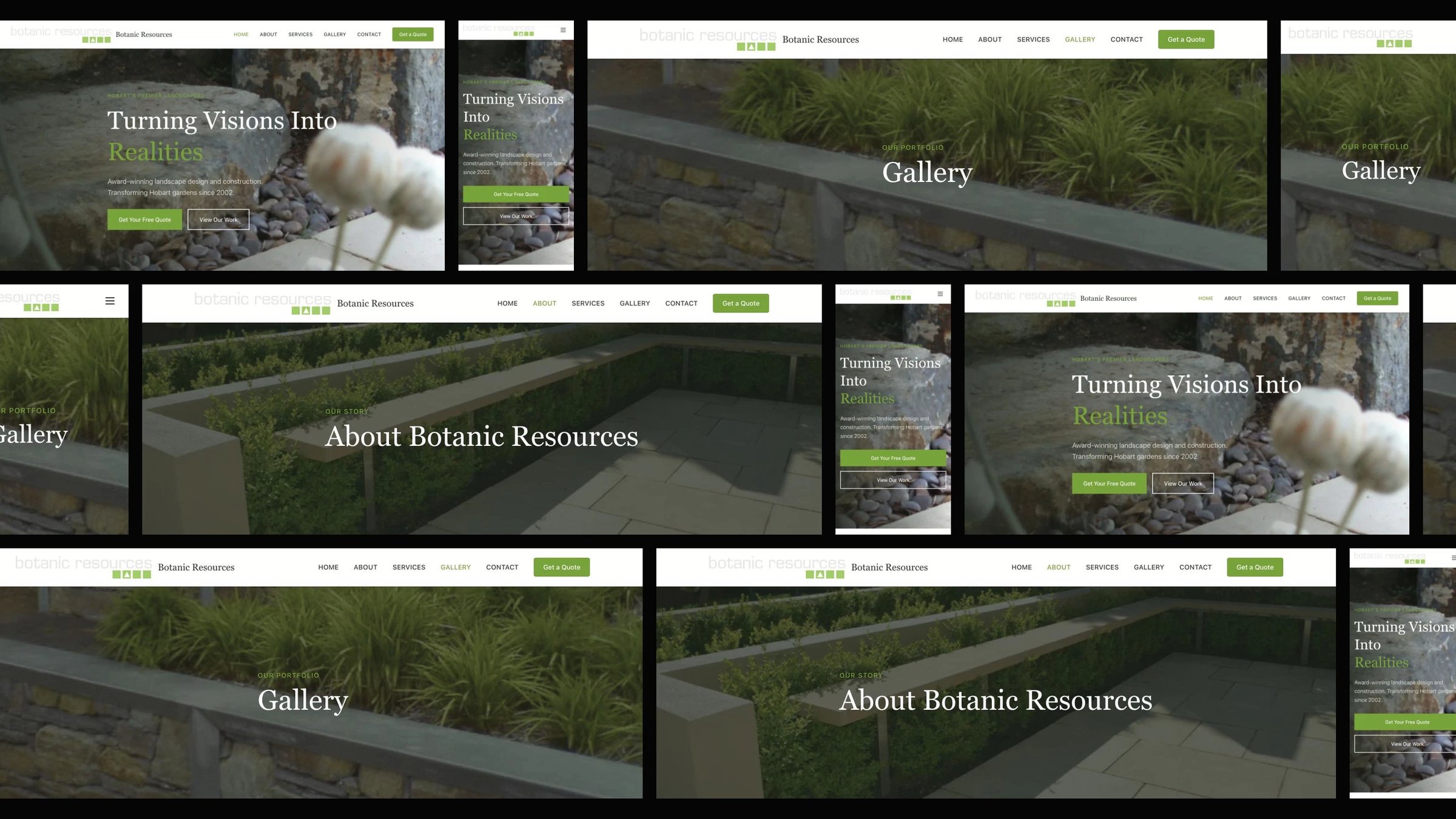 Botanic Resources: desktop and mobile website designs