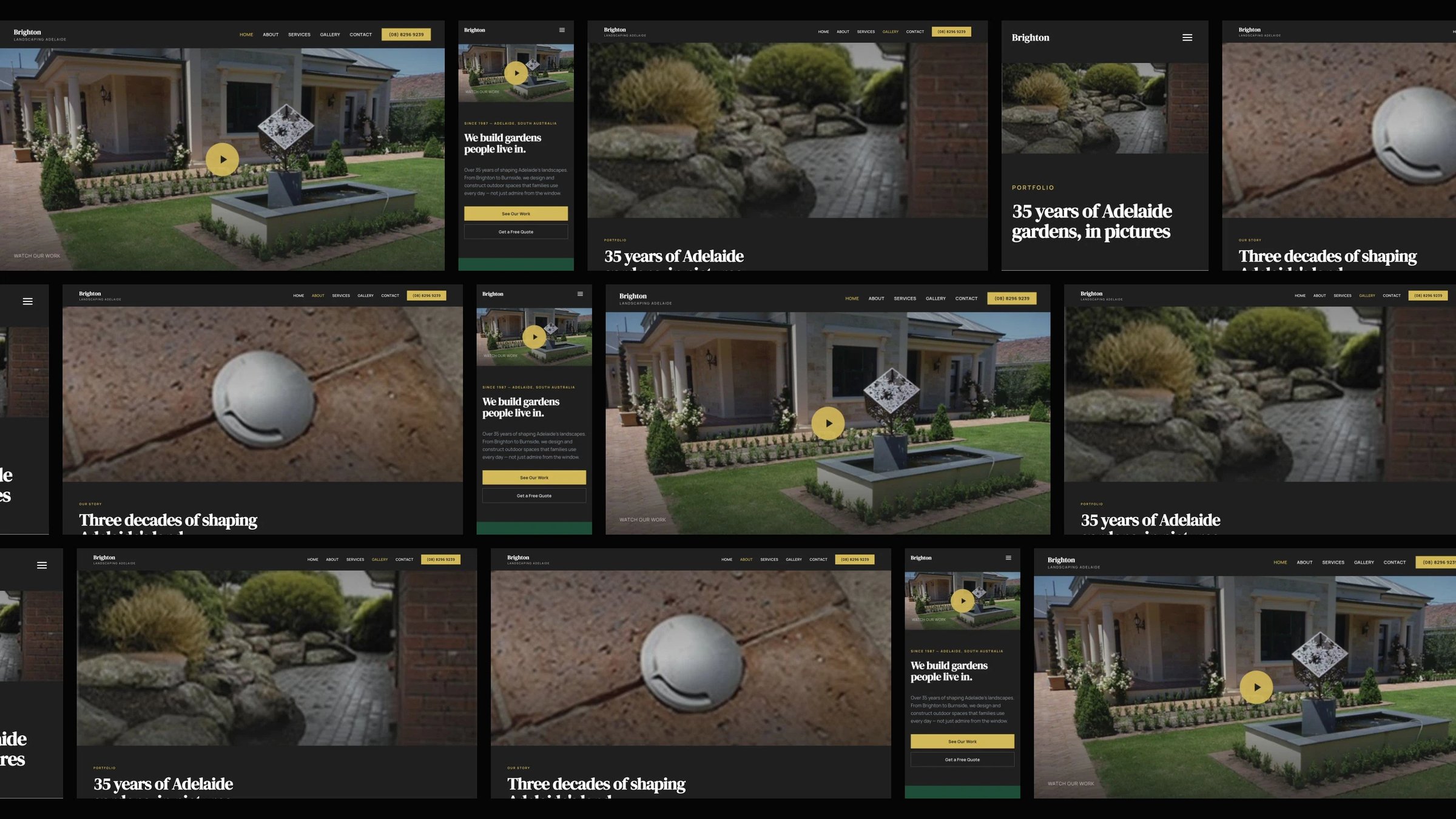 Brighton Landscaping: desktop and mobile website designs