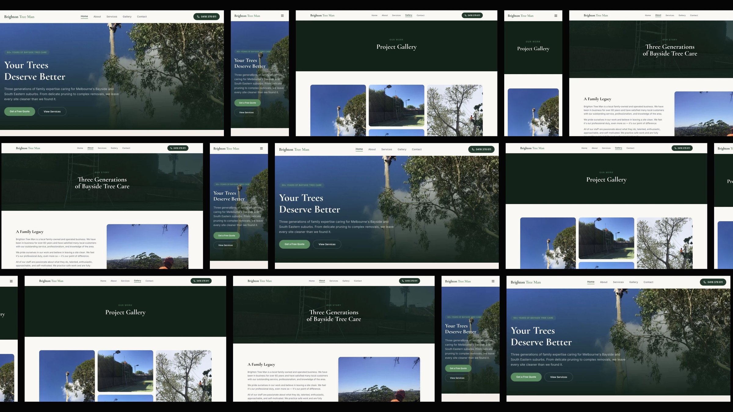Brighton Tree Man: desktop and mobile website designs