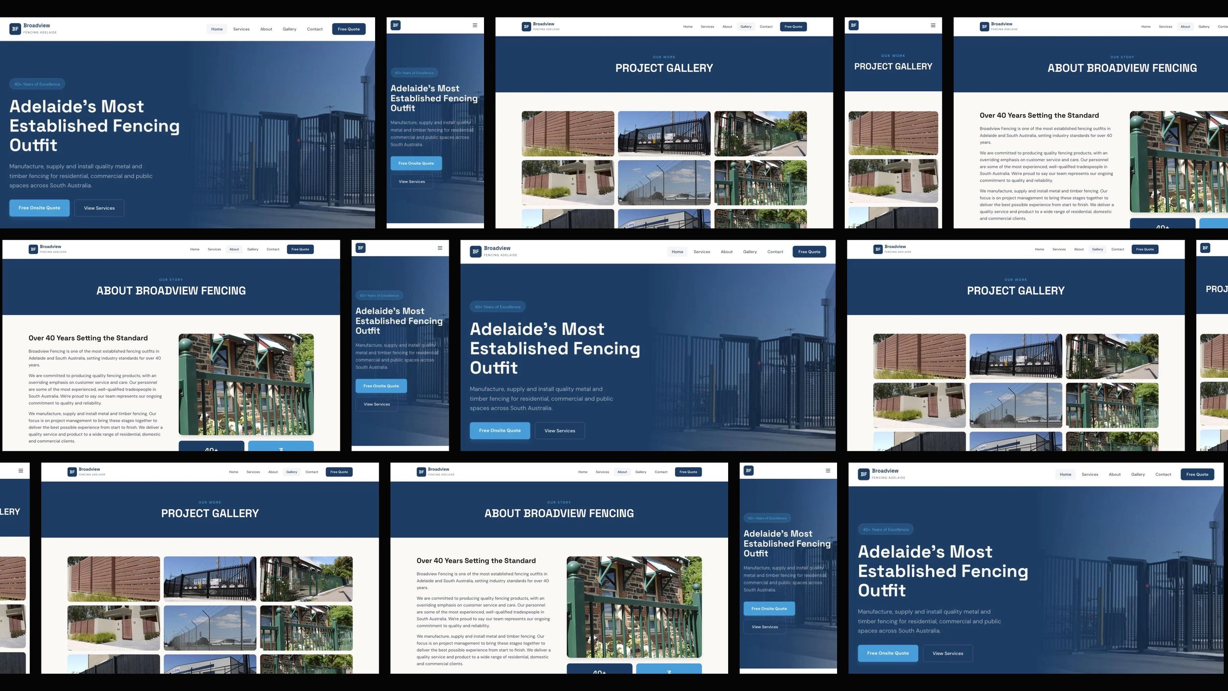 Broadview Fencing: desktop and mobile website designs