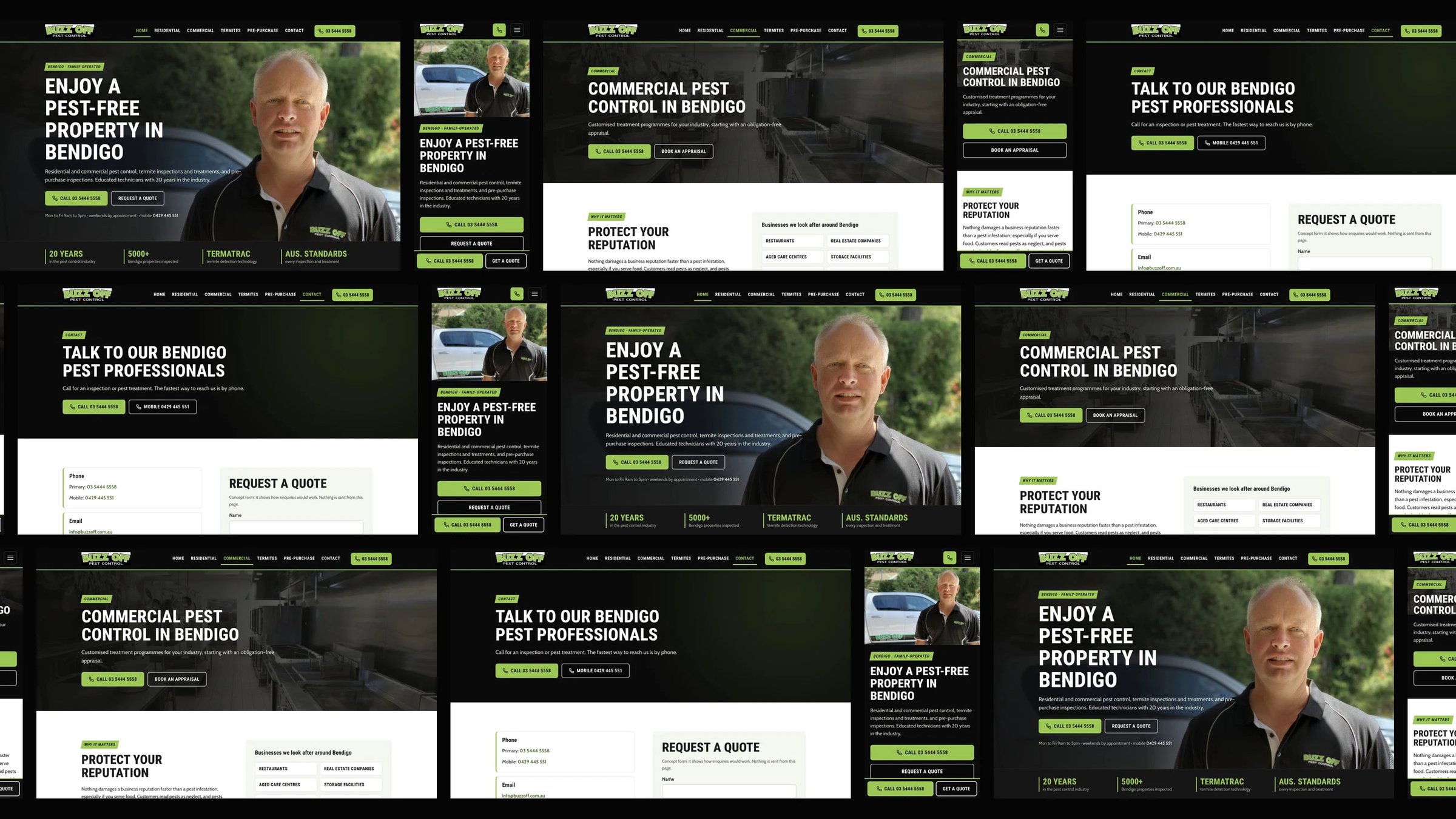 Buzz Off Pty Ltd: desktop and mobile website designs