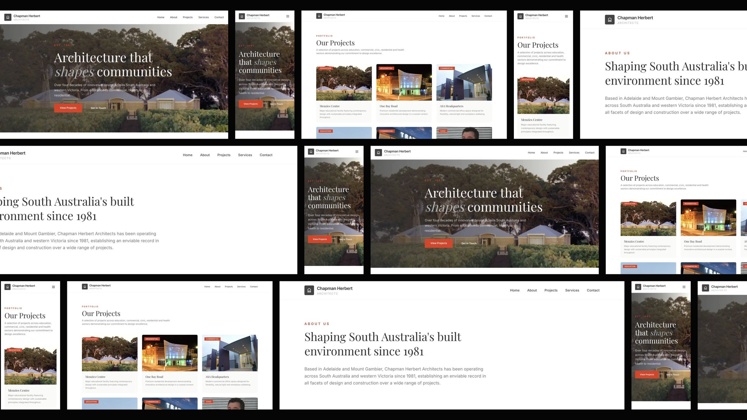 Chapman Herbert Architects: desktop and mobile website designs