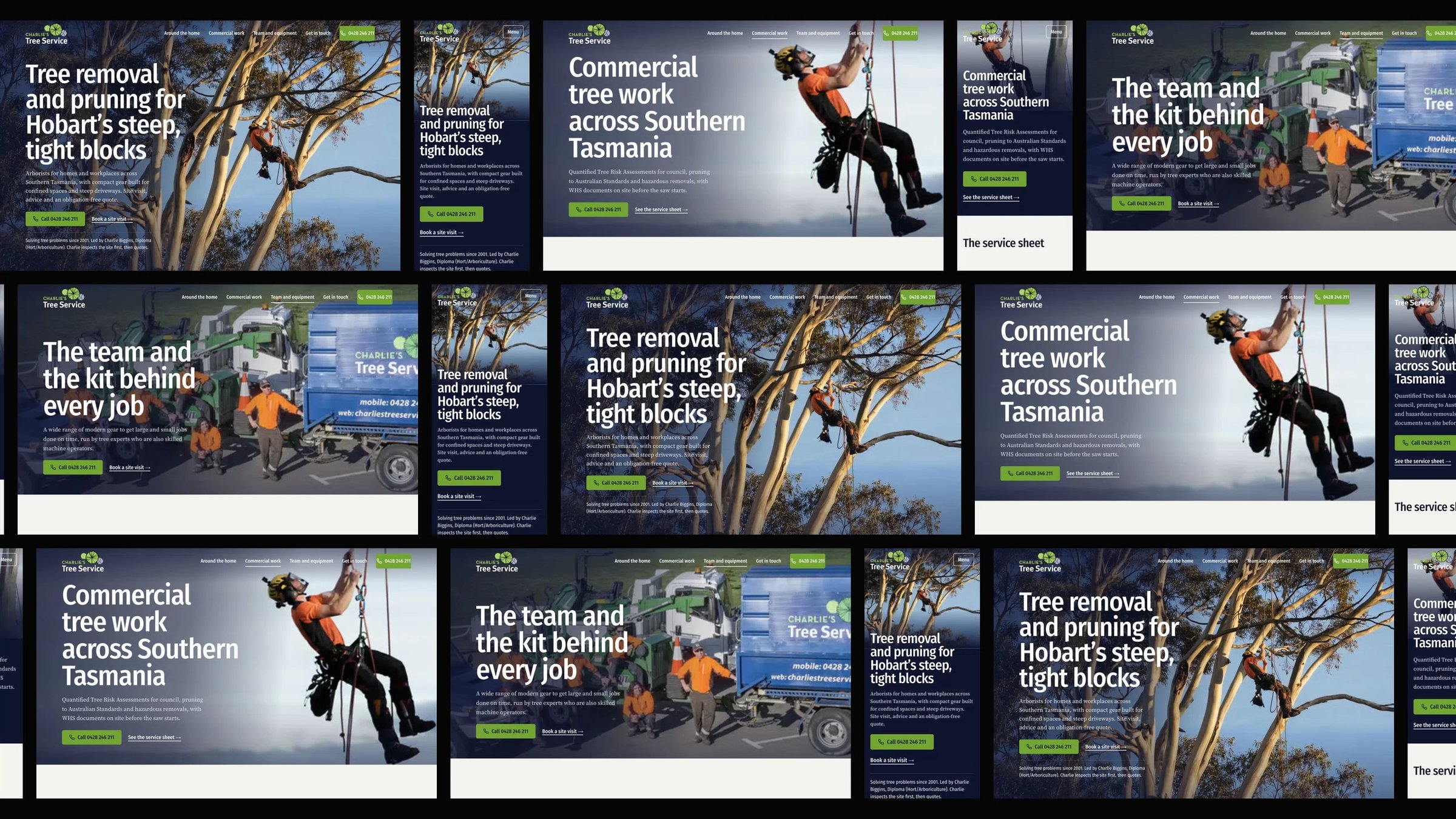 Charlie's Tree Service: desktop and mobile website designs