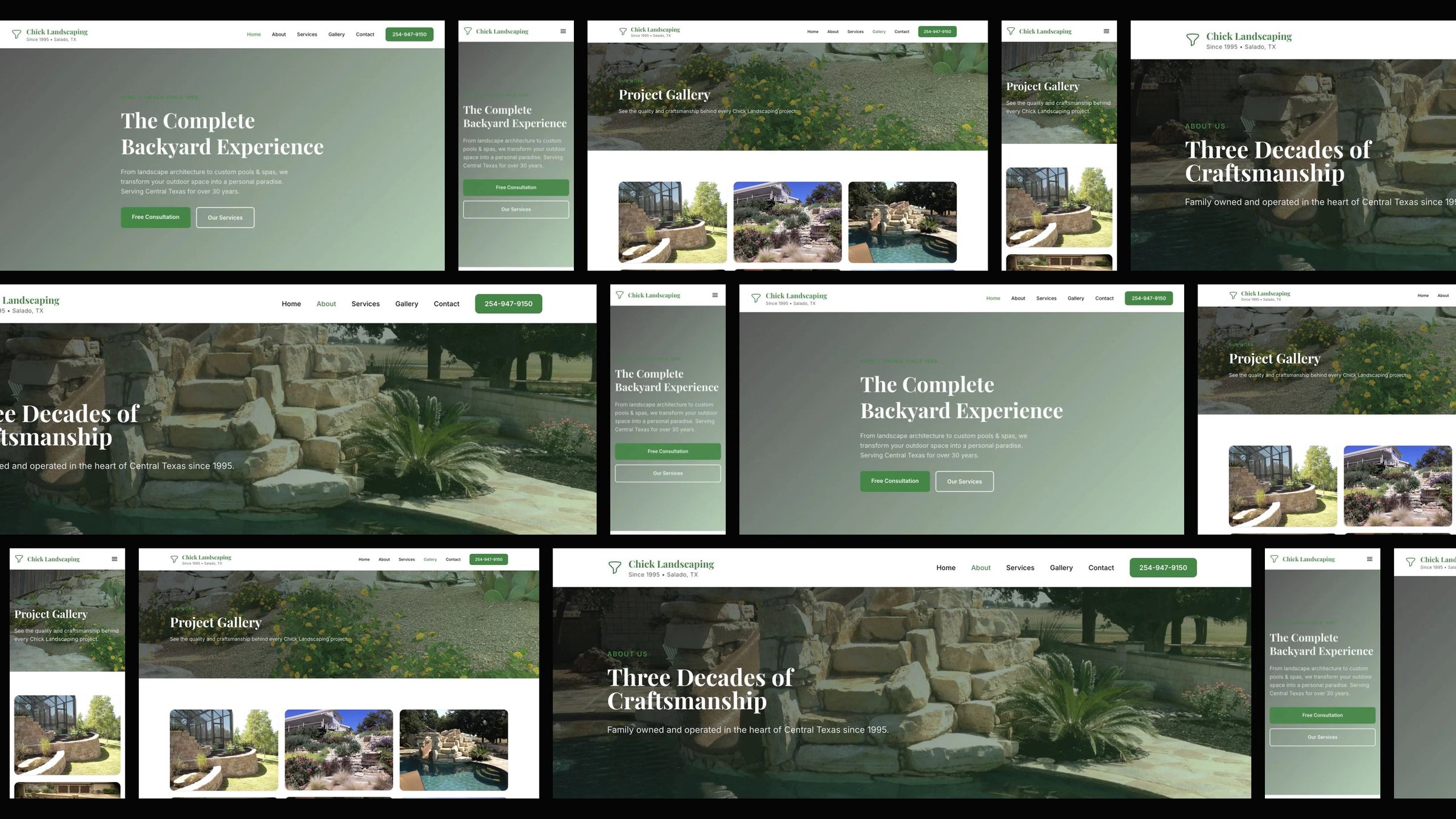 Chick Landscaping: desktop and mobile website designs