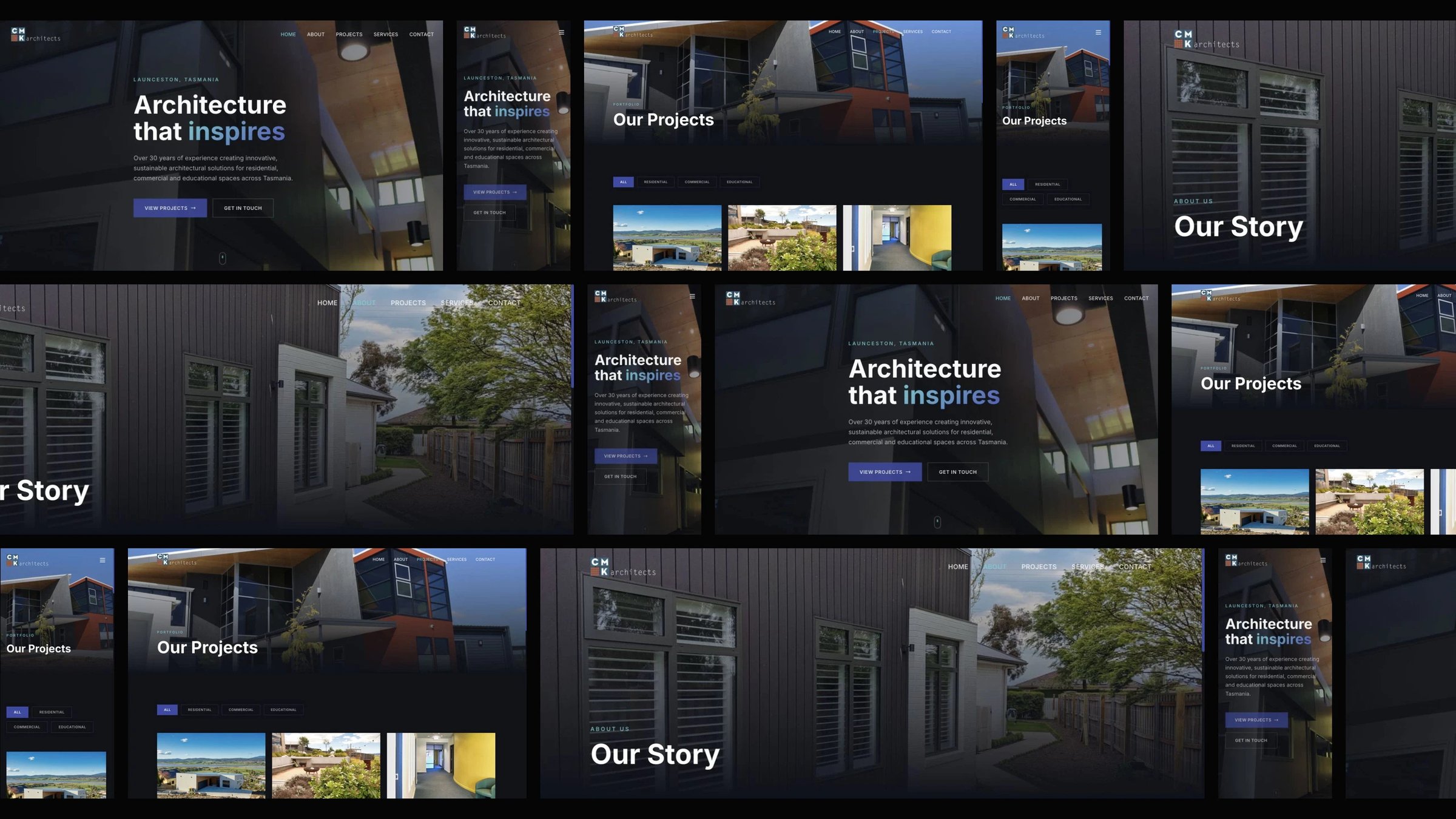 CMK Architects: desktop and mobile website designs