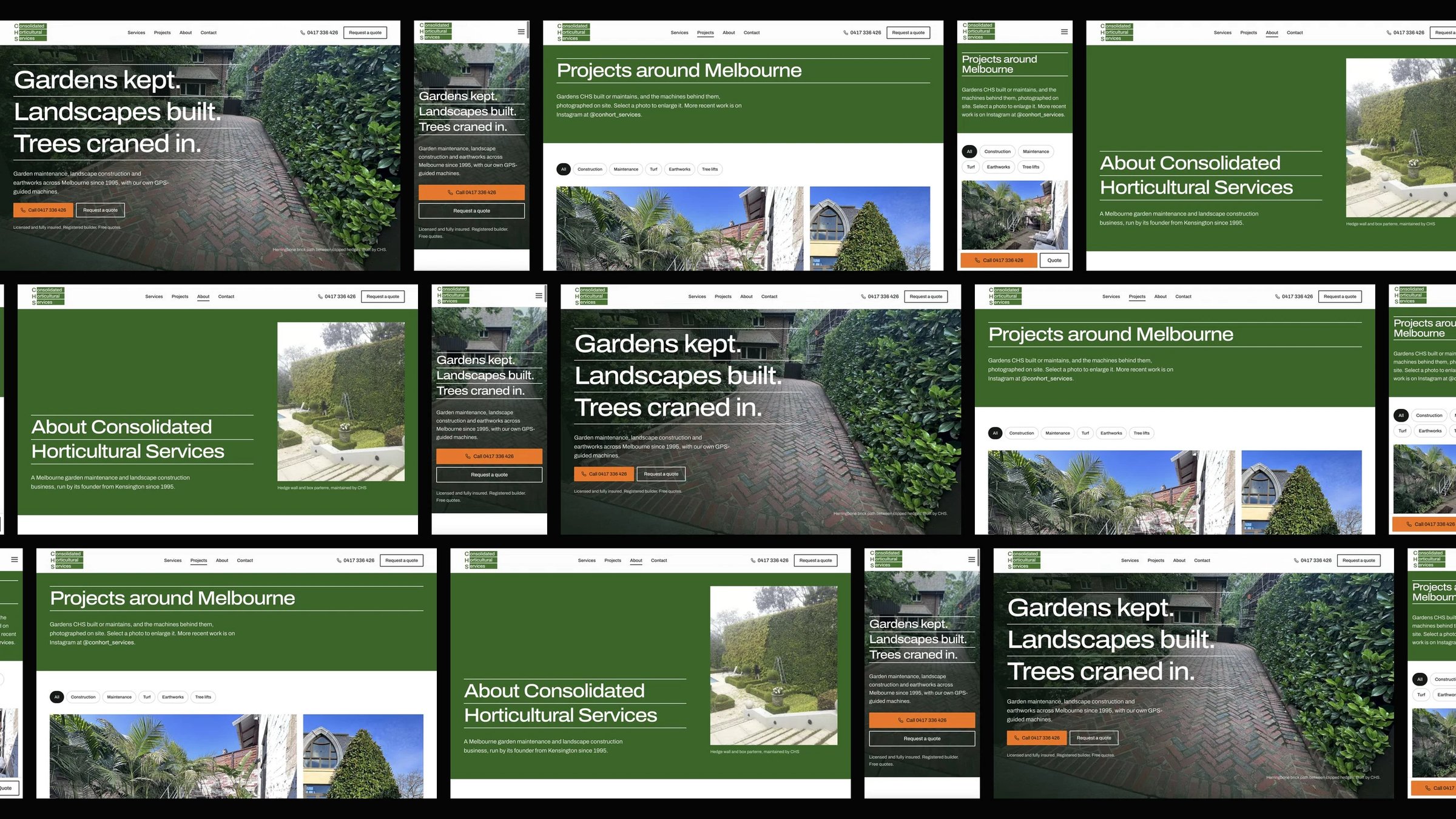 Consolidated Horticultural Services: desktop and mobile website designs