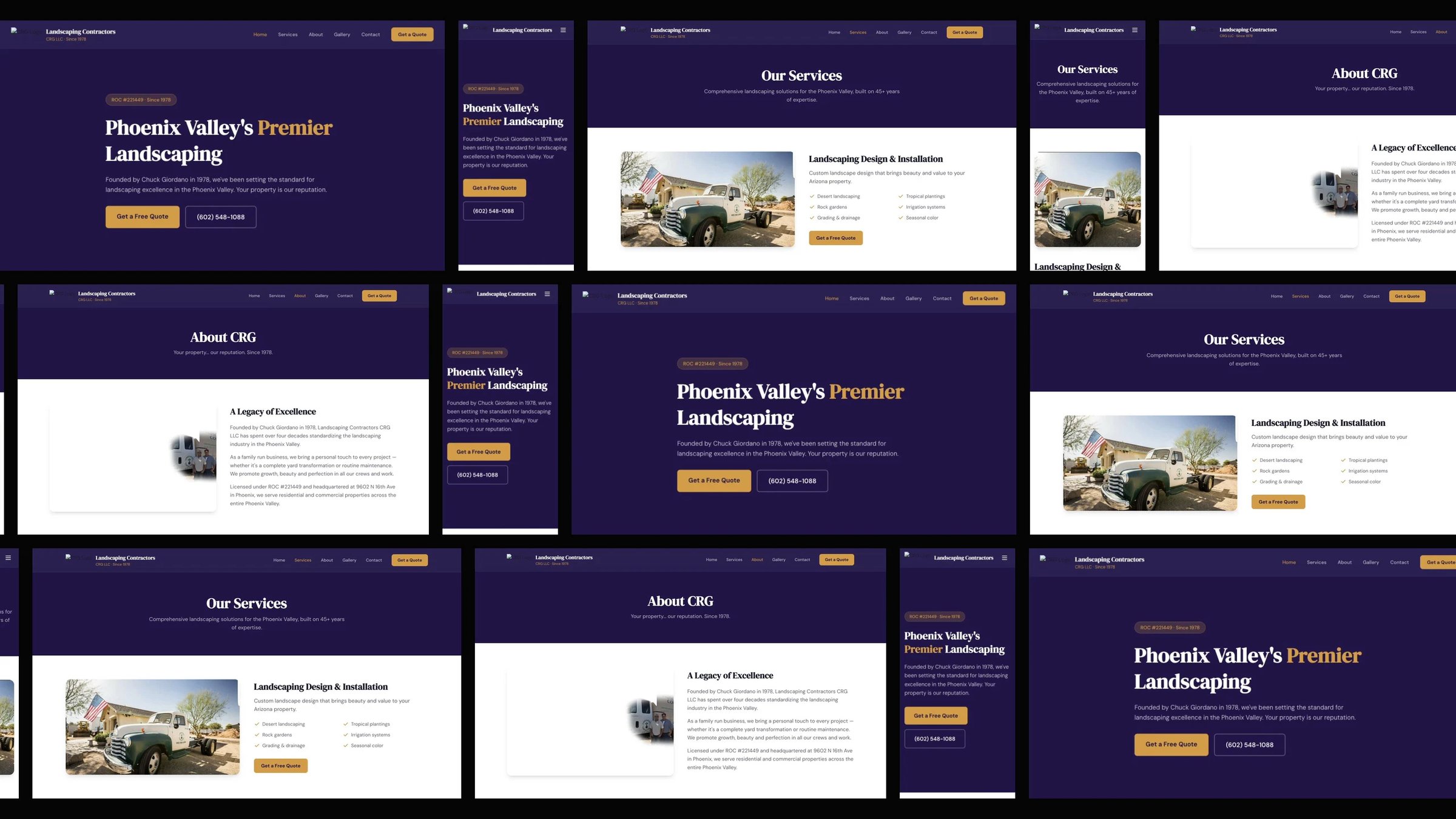 CRG Landscaping Contractors: desktop and mobile website designs