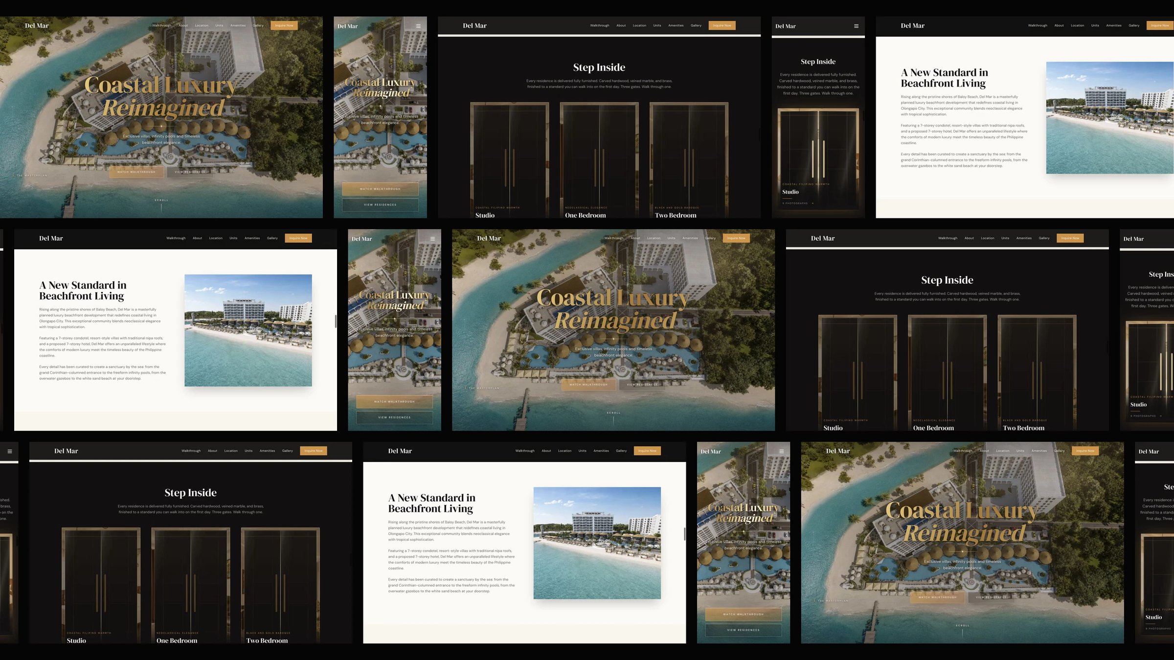 Del Mar: desktop and mobile website designs