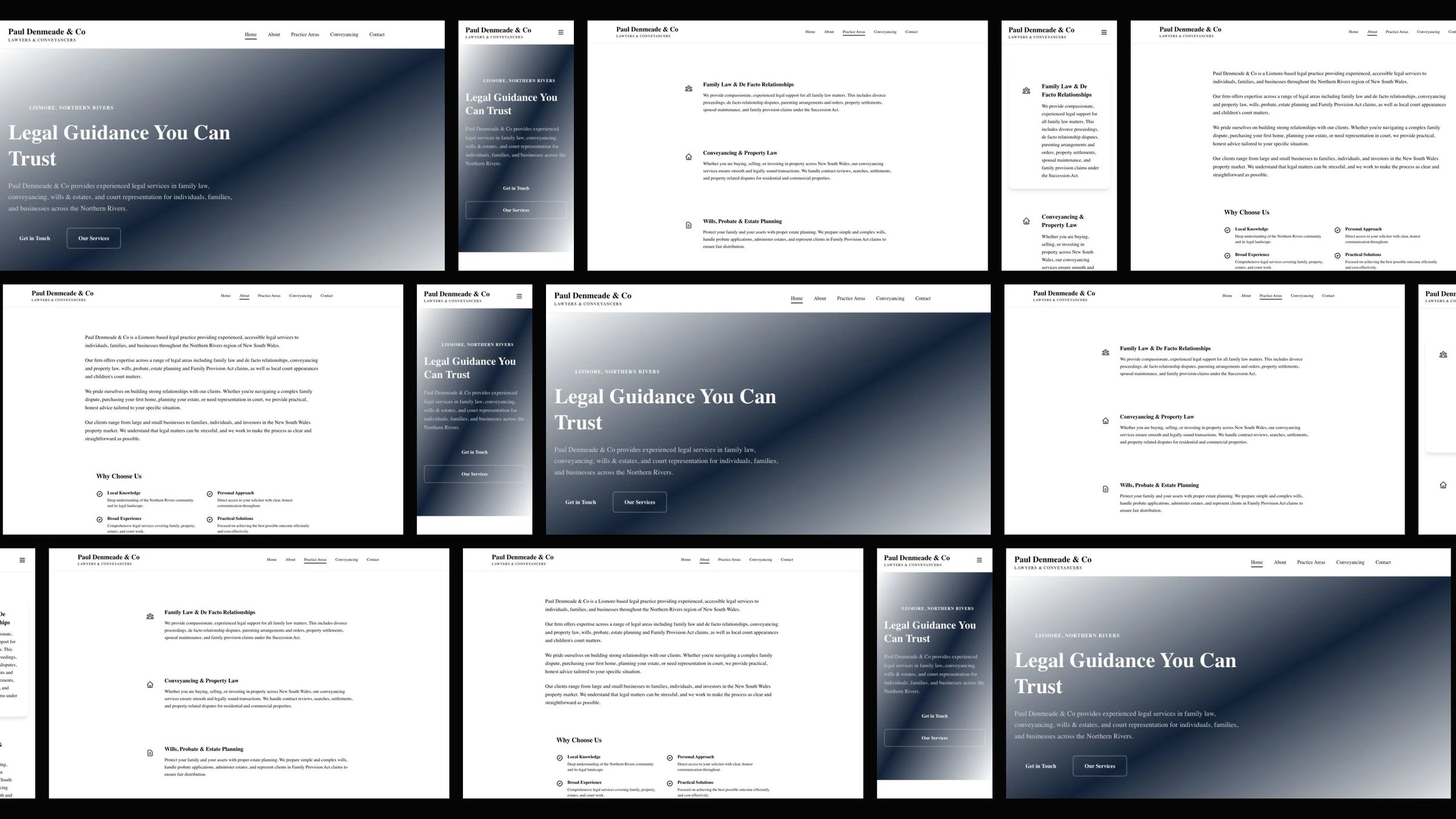 Paul Denmeade & Co: desktop and mobile website designs