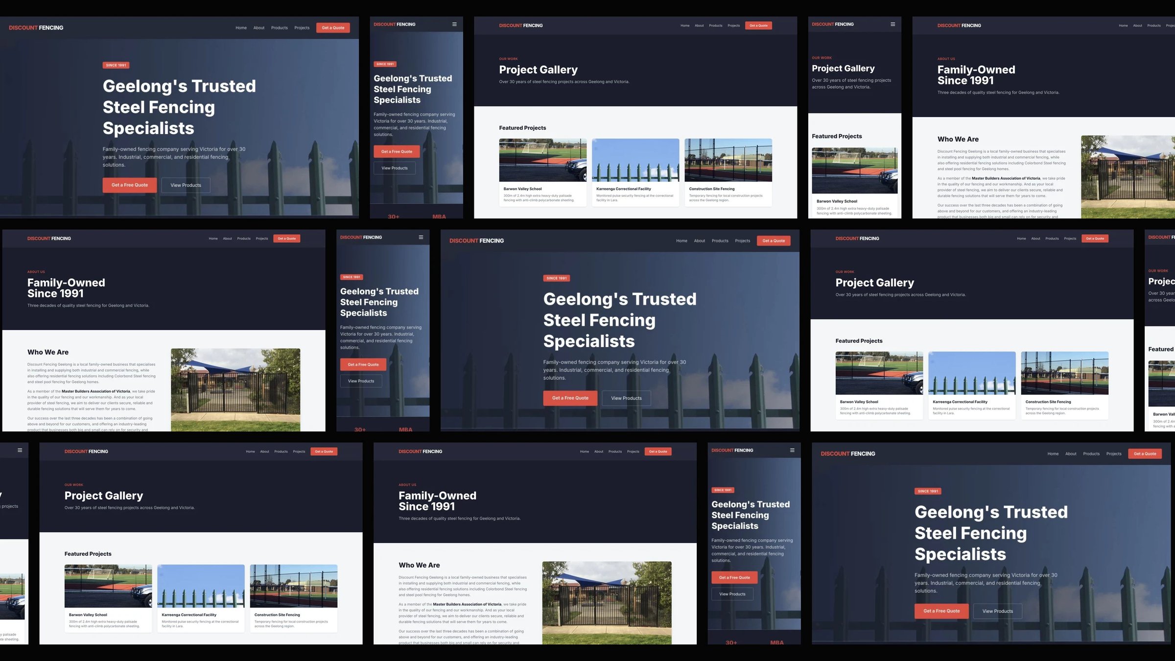 Discount Fencing Geelong: desktop and mobile website designs