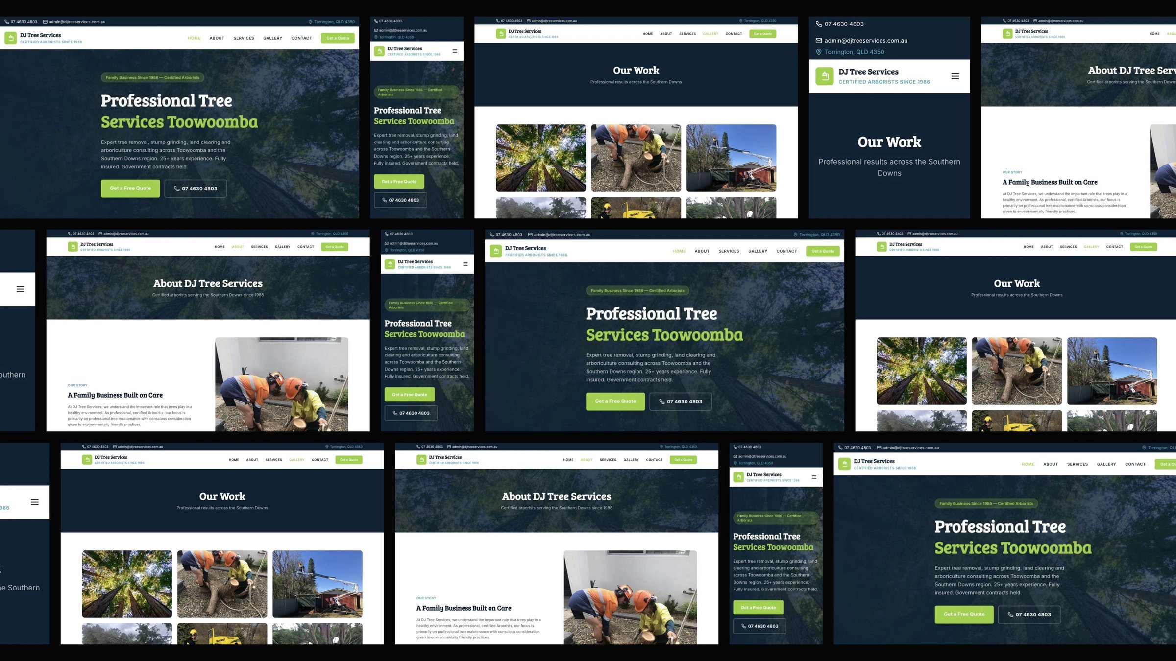 DJ Tree Services: desktop and mobile website designs