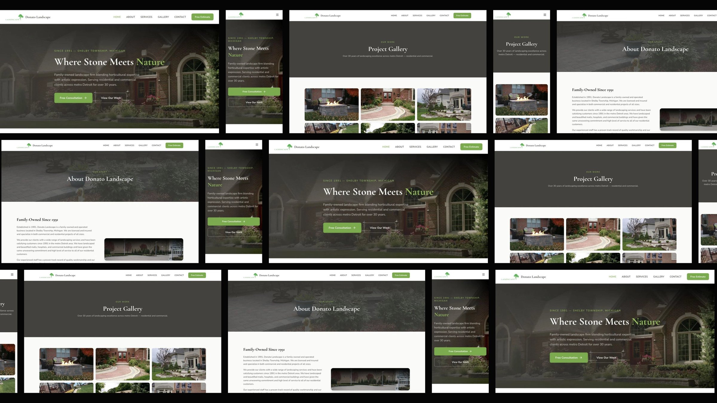 Donato Landscape: desktop and mobile website designs
