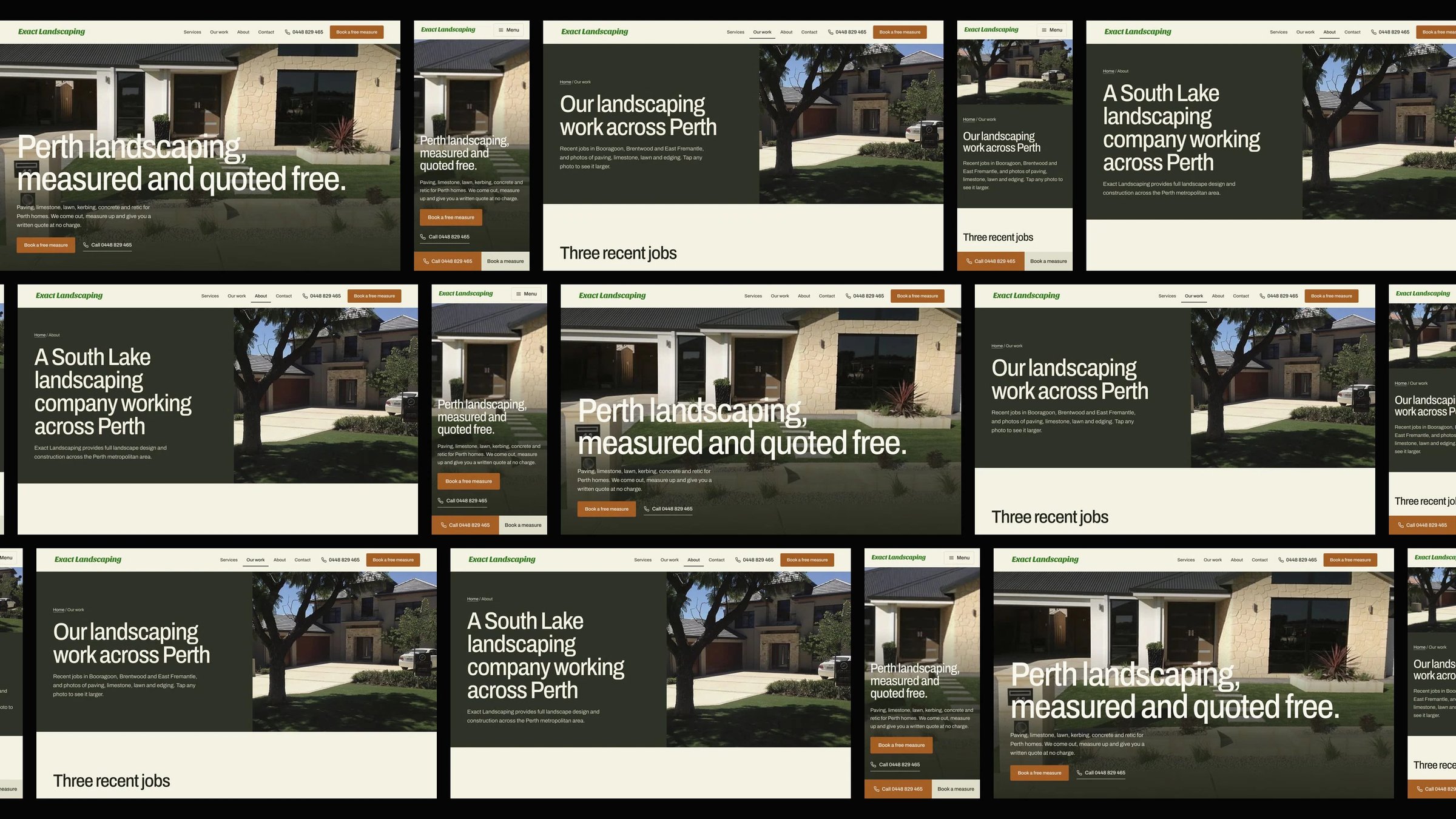 Exact Landscaping: desktop and mobile website designs