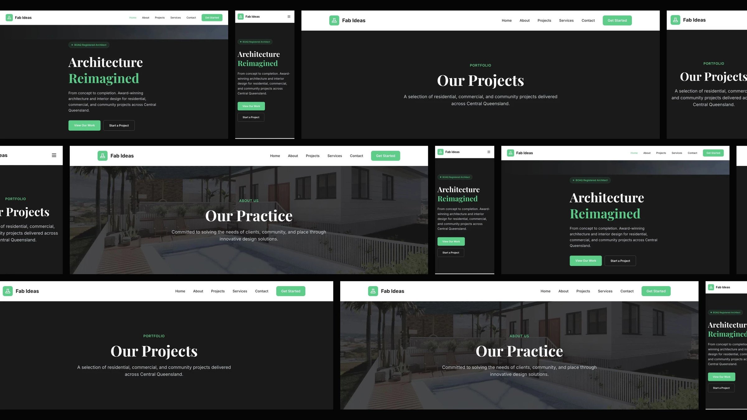 Fab Ideas: desktop and mobile website designs