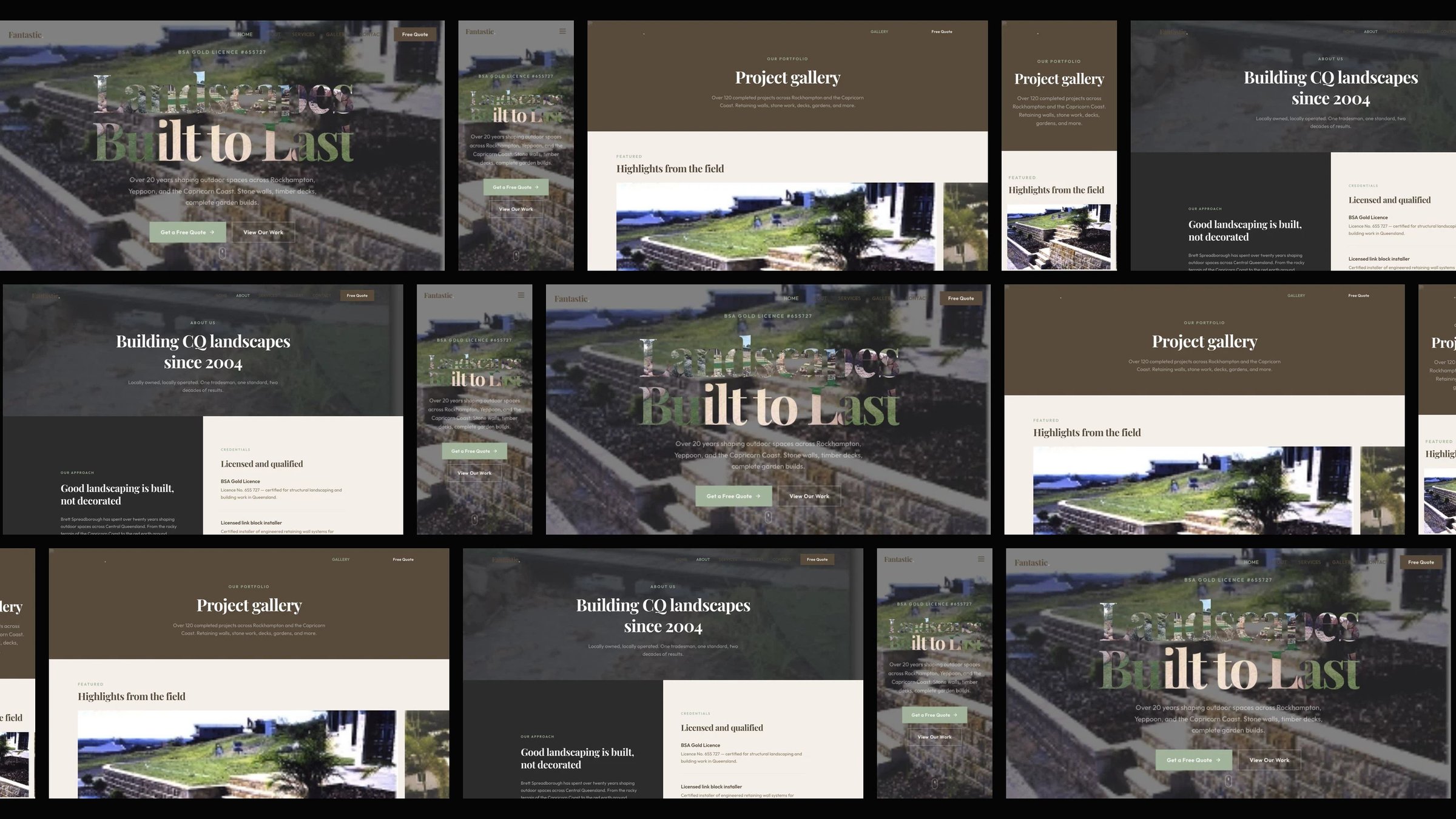 Fantastic Landscaping: desktop and mobile website designs
