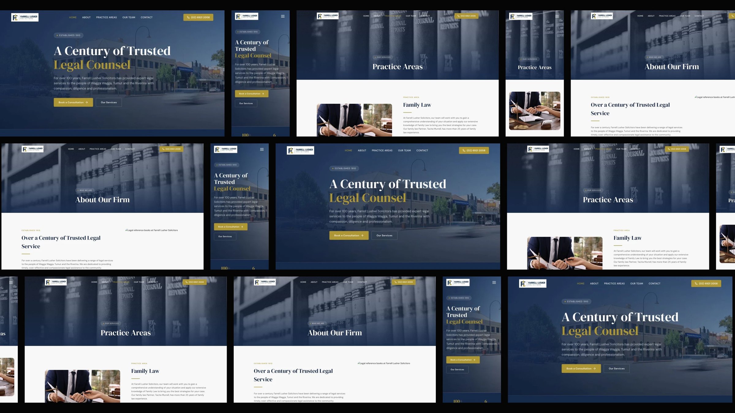 Farrell Lusher Solicitors: desktop and mobile website designs