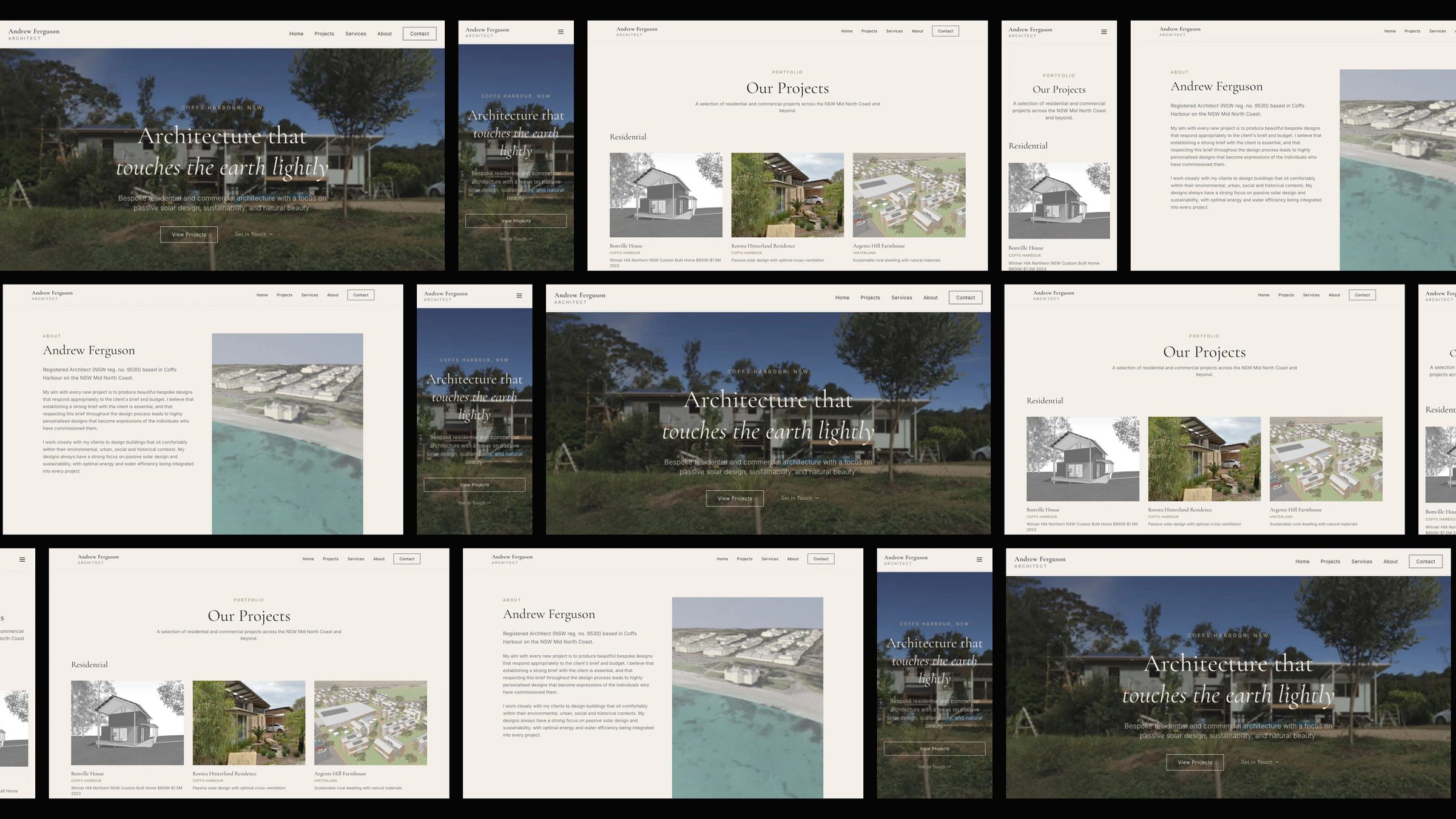 Andrew Ferguson Architect: desktop and mobile website designs