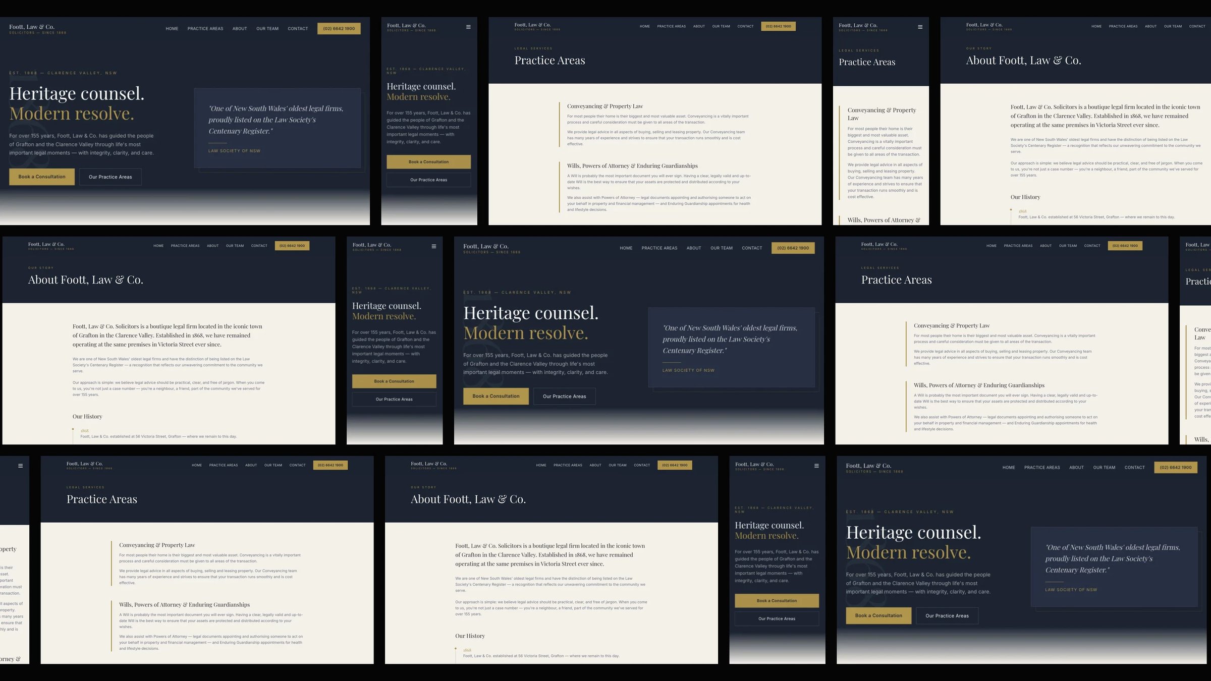 Foott, Law & Co.: desktop and mobile website designs