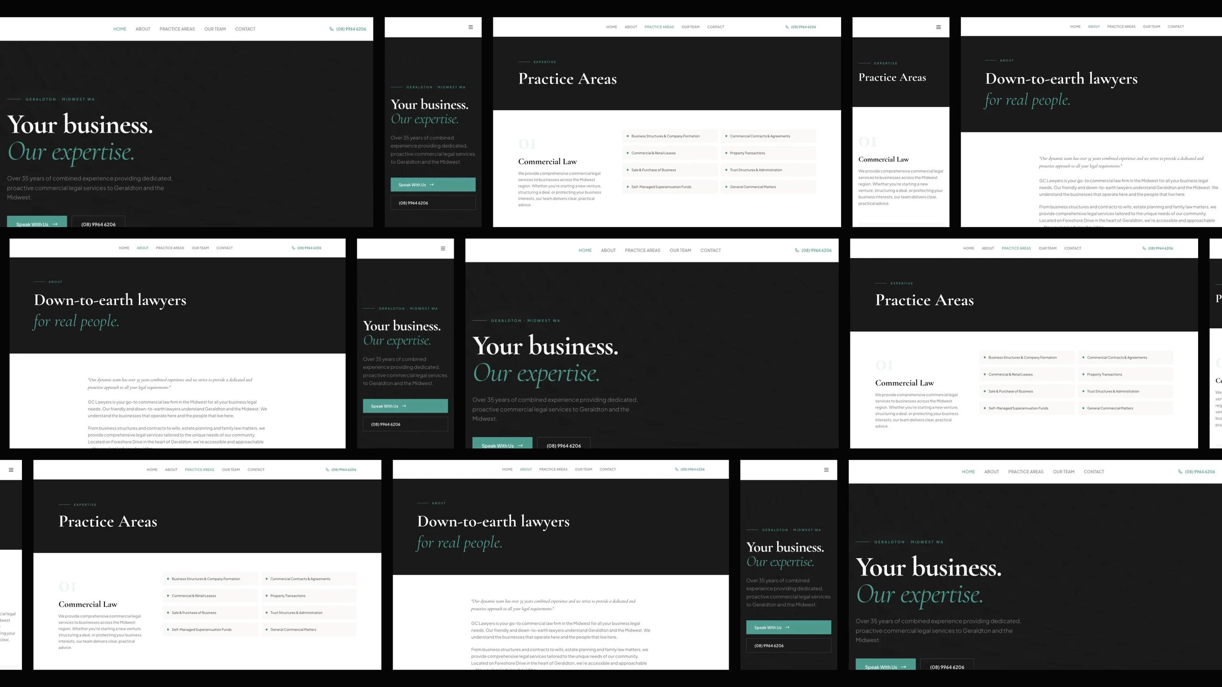 GC Lawyers: desktop and mobile website designs