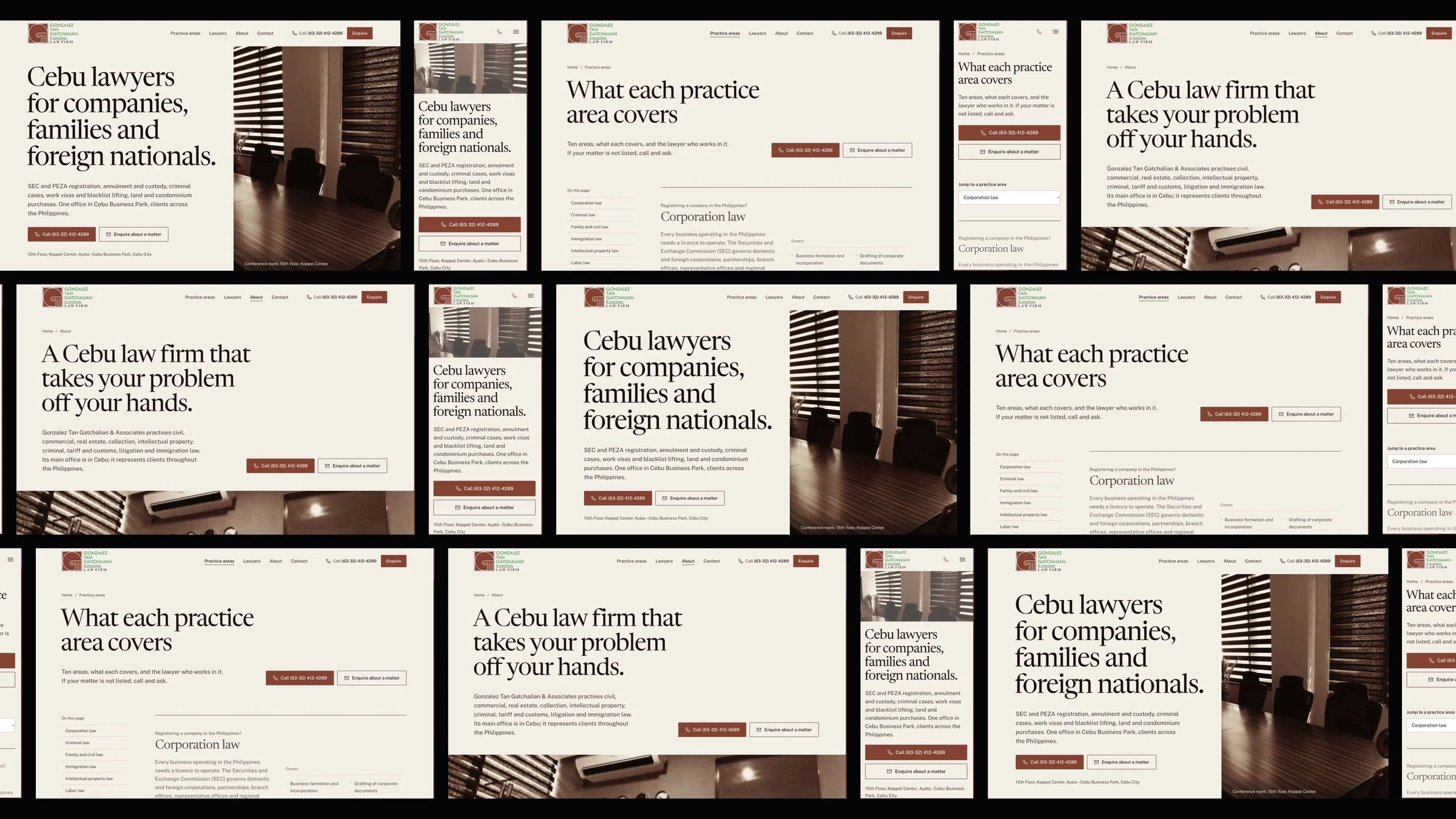 Gonzalez Tan Gatchalian & Associates: desktop and mobile website designs