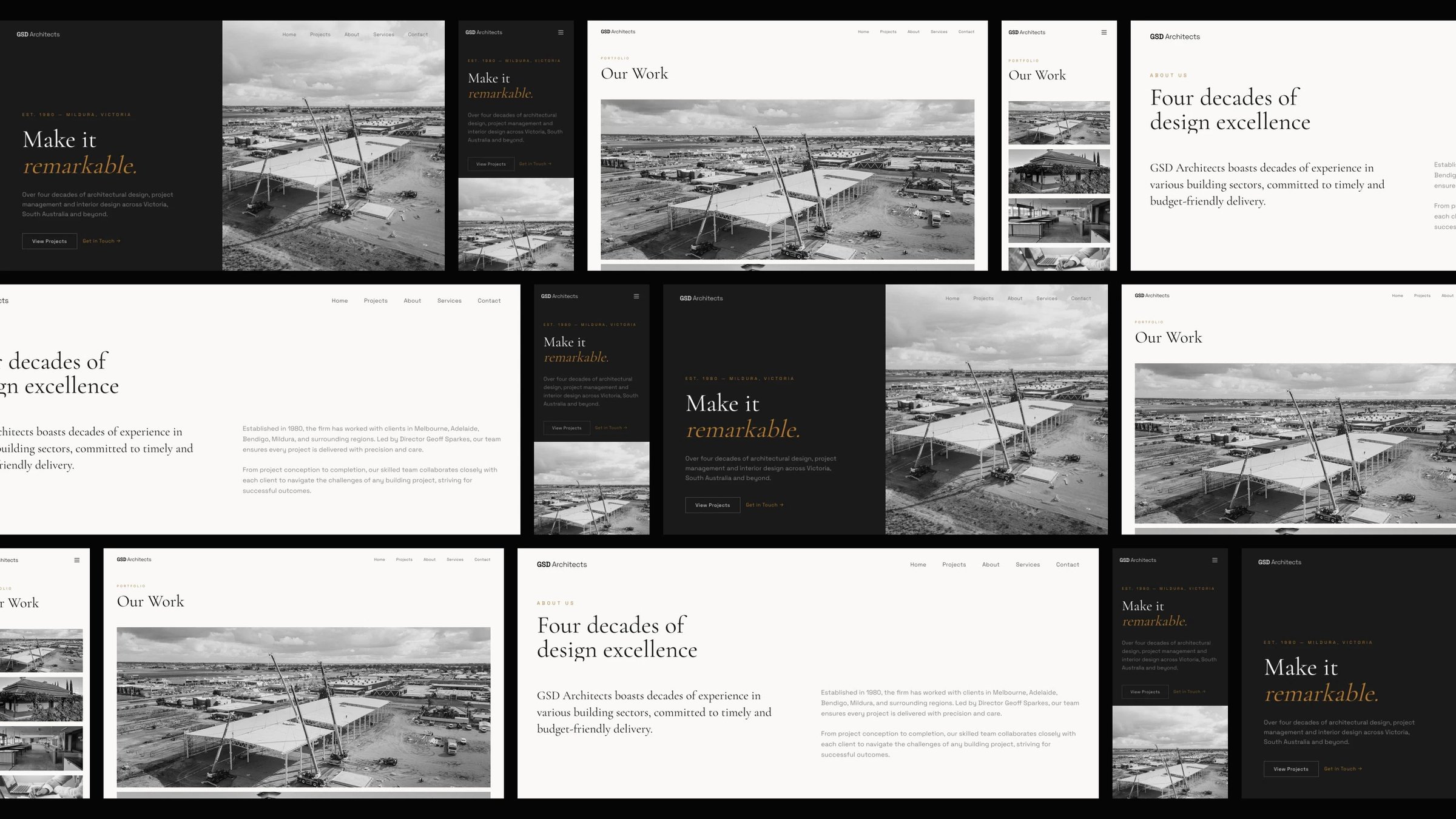 GSD Architects: desktop and mobile website designs