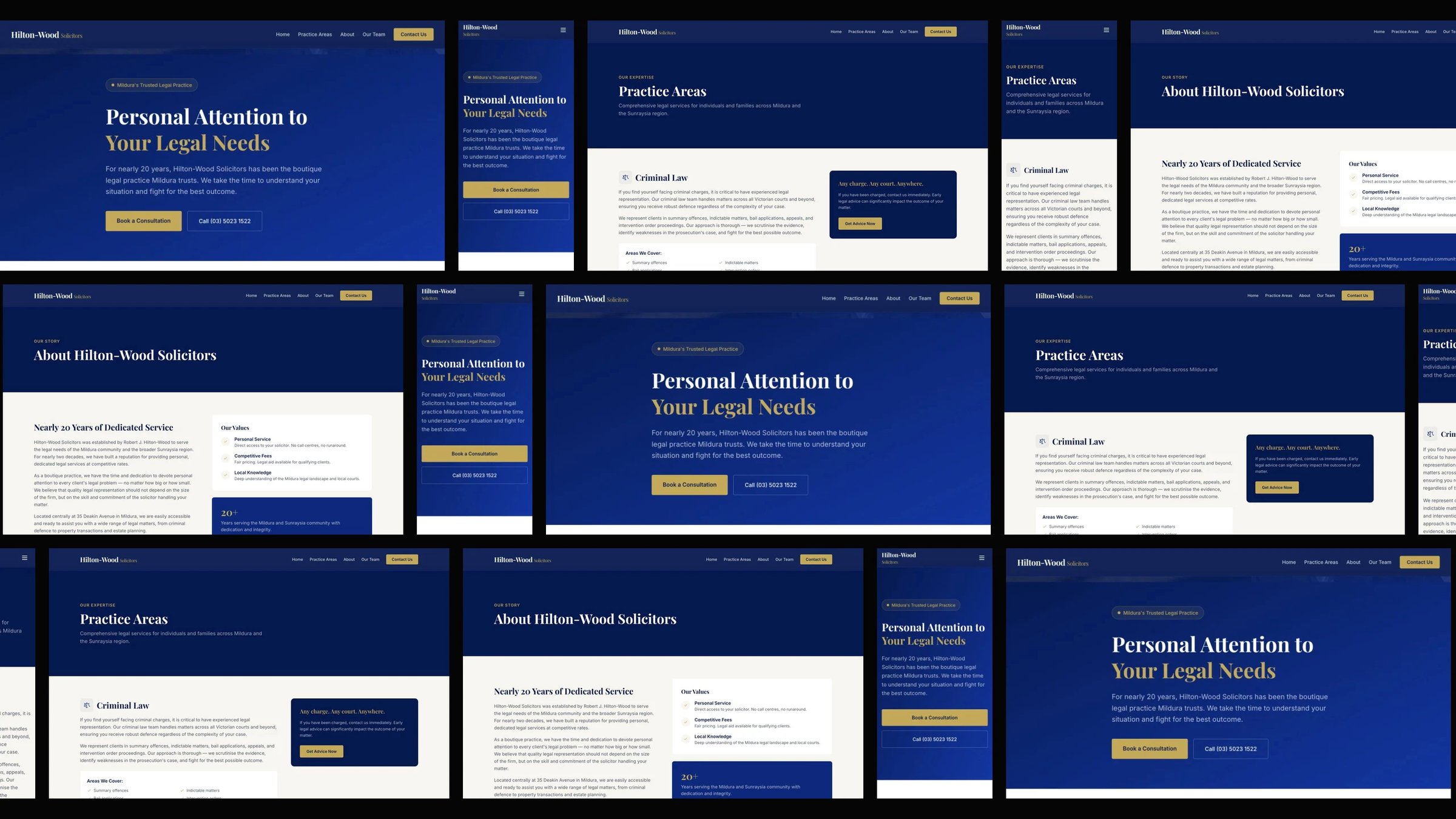 Hilton-Wood Solicitors: desktop and mobile website designs