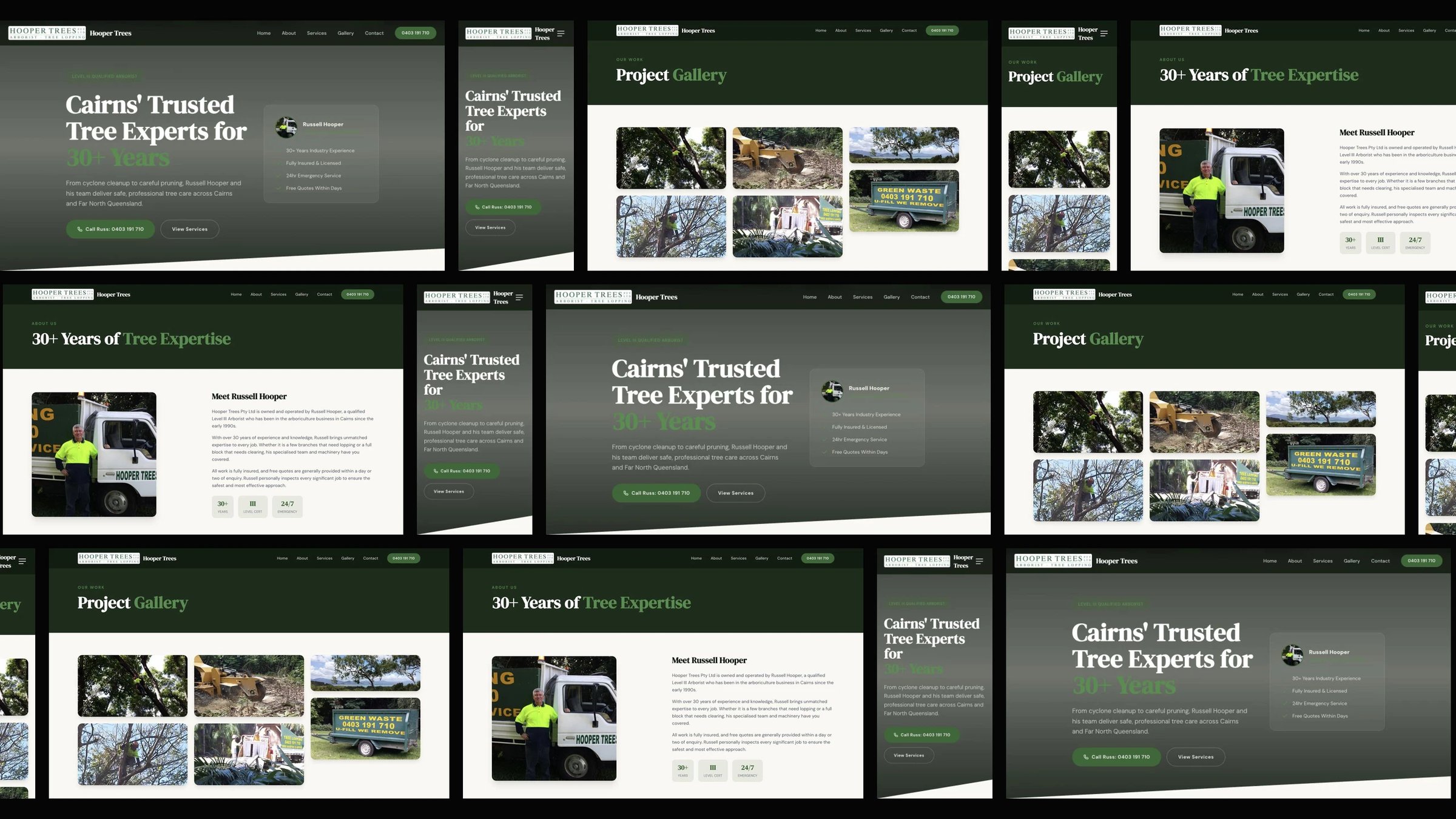 Hooper Trees: desktop and mobile website designs