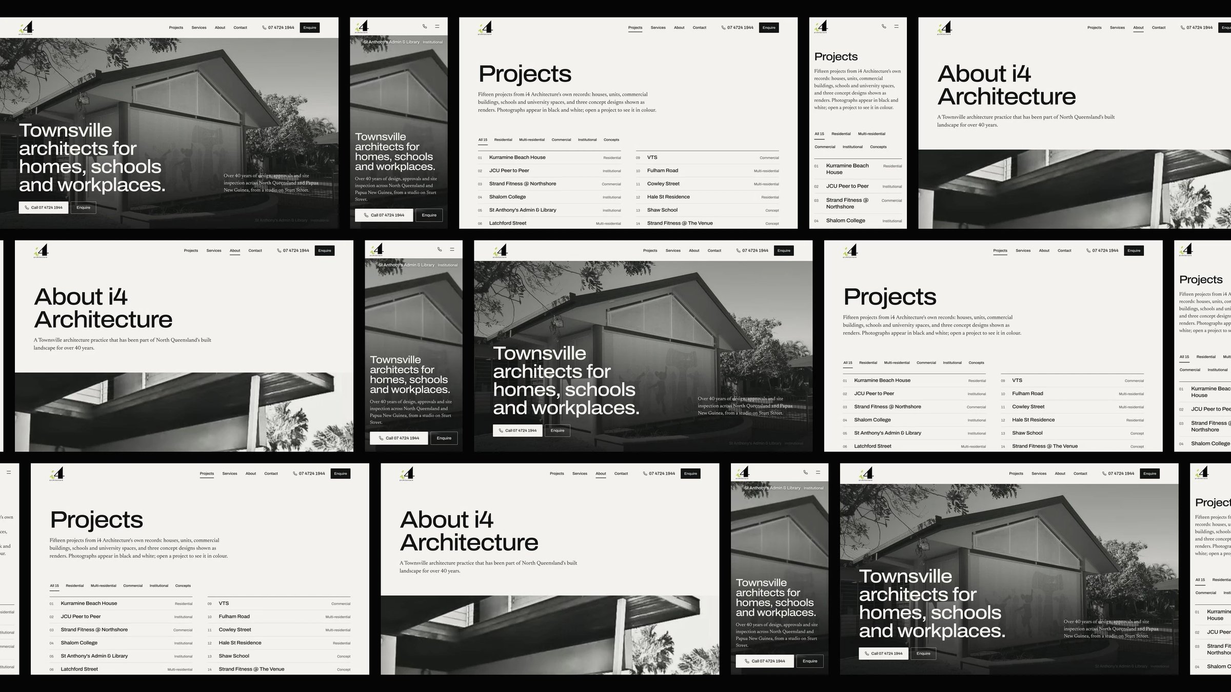 i4 Architecture: desktop and mobile website designs