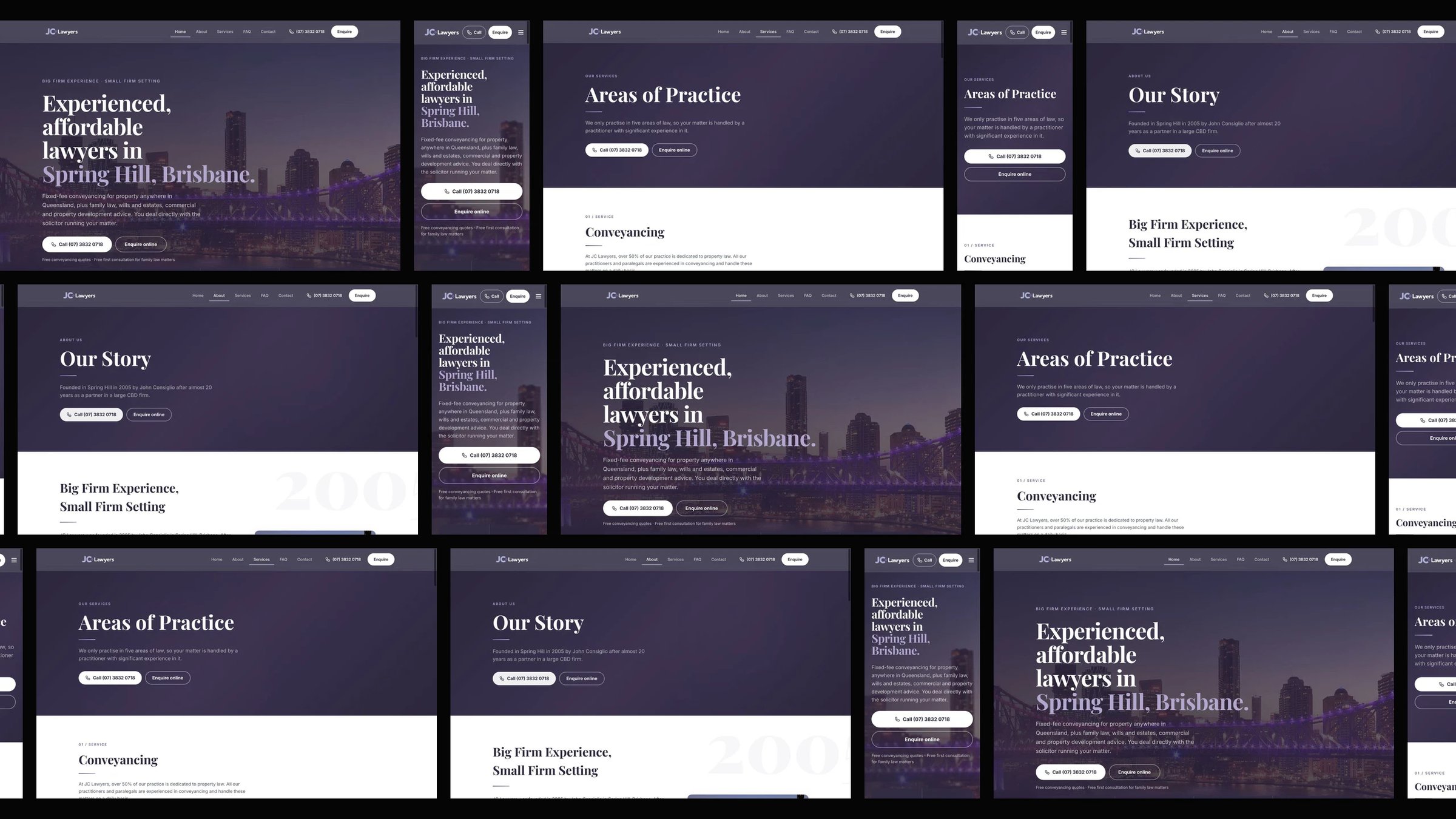 JC Lawyers: desktop and mobile website designs