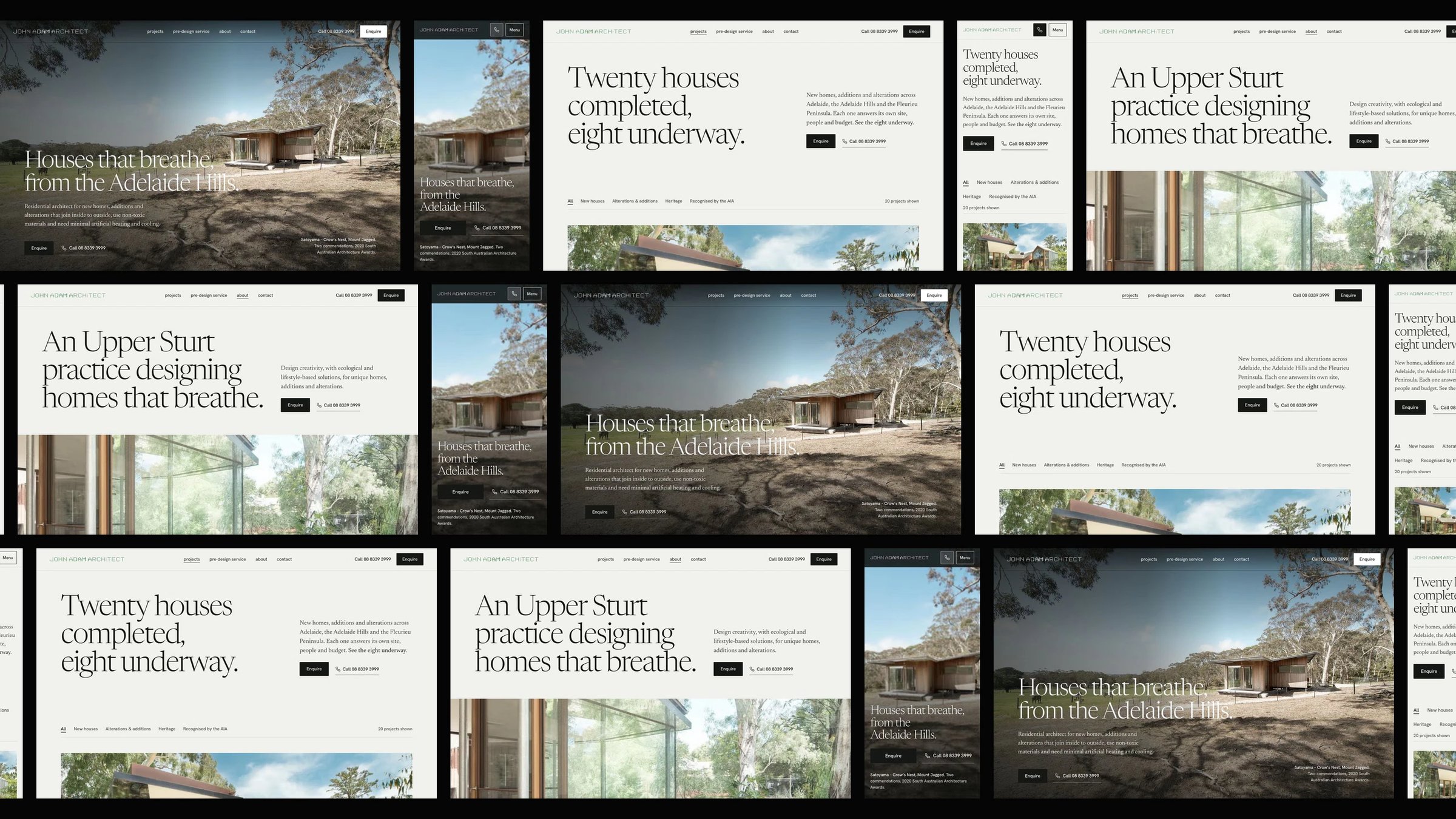 John Adam Architects: desktop and mobile website designs