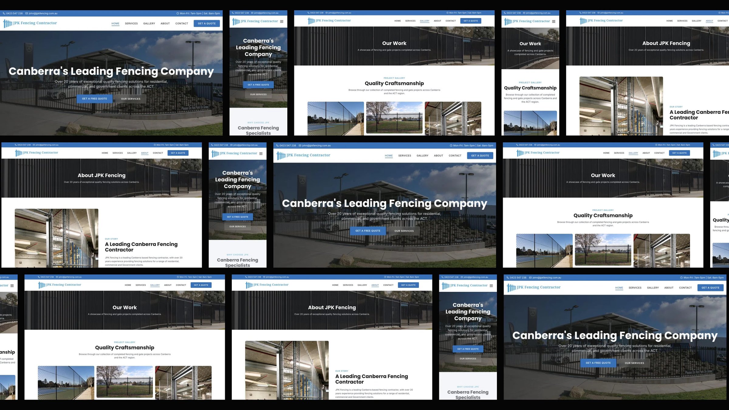 JPK Fencing: desktop and mobile website designs