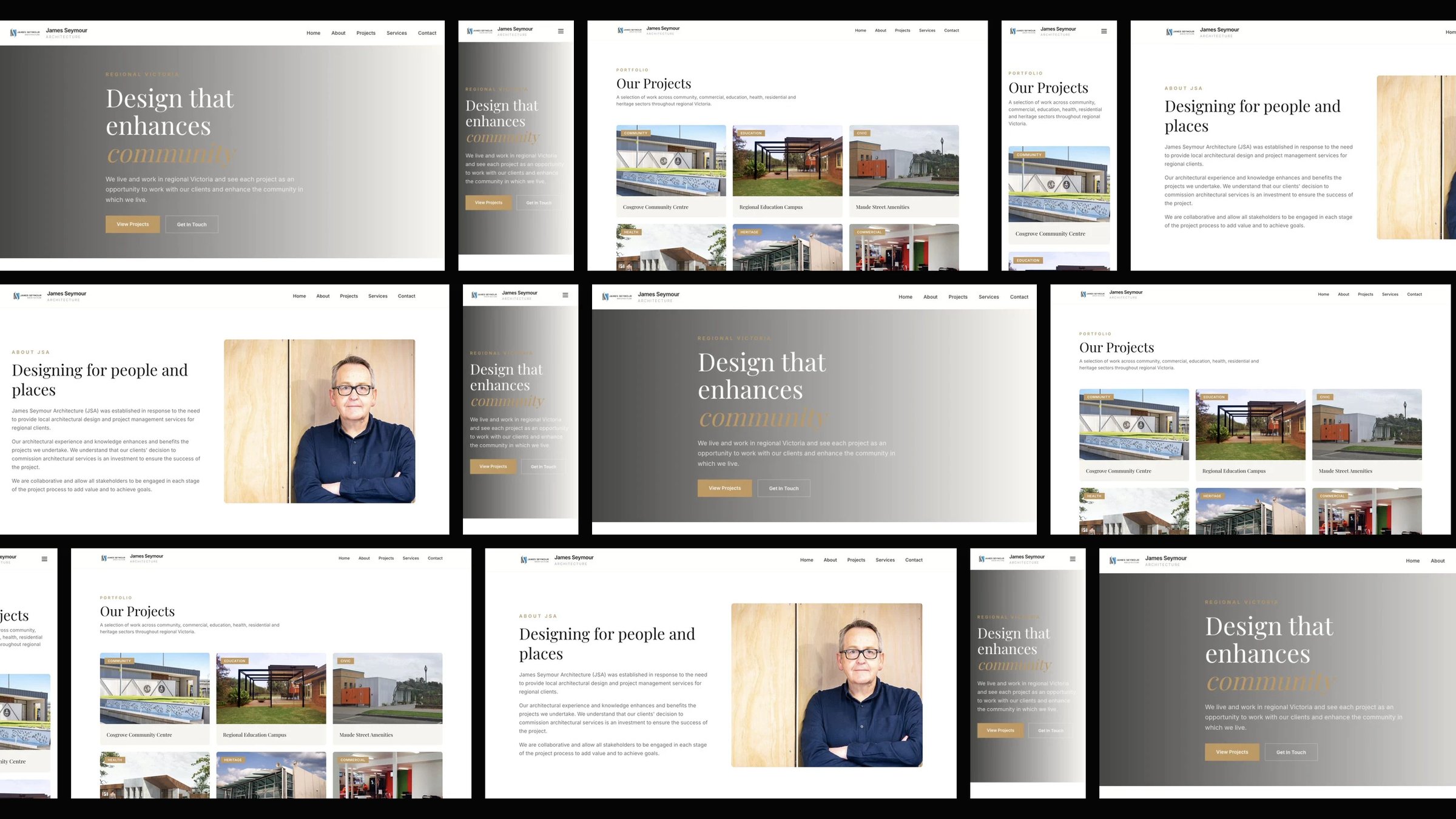James Seymour Architecture: desktop and mobile website designs