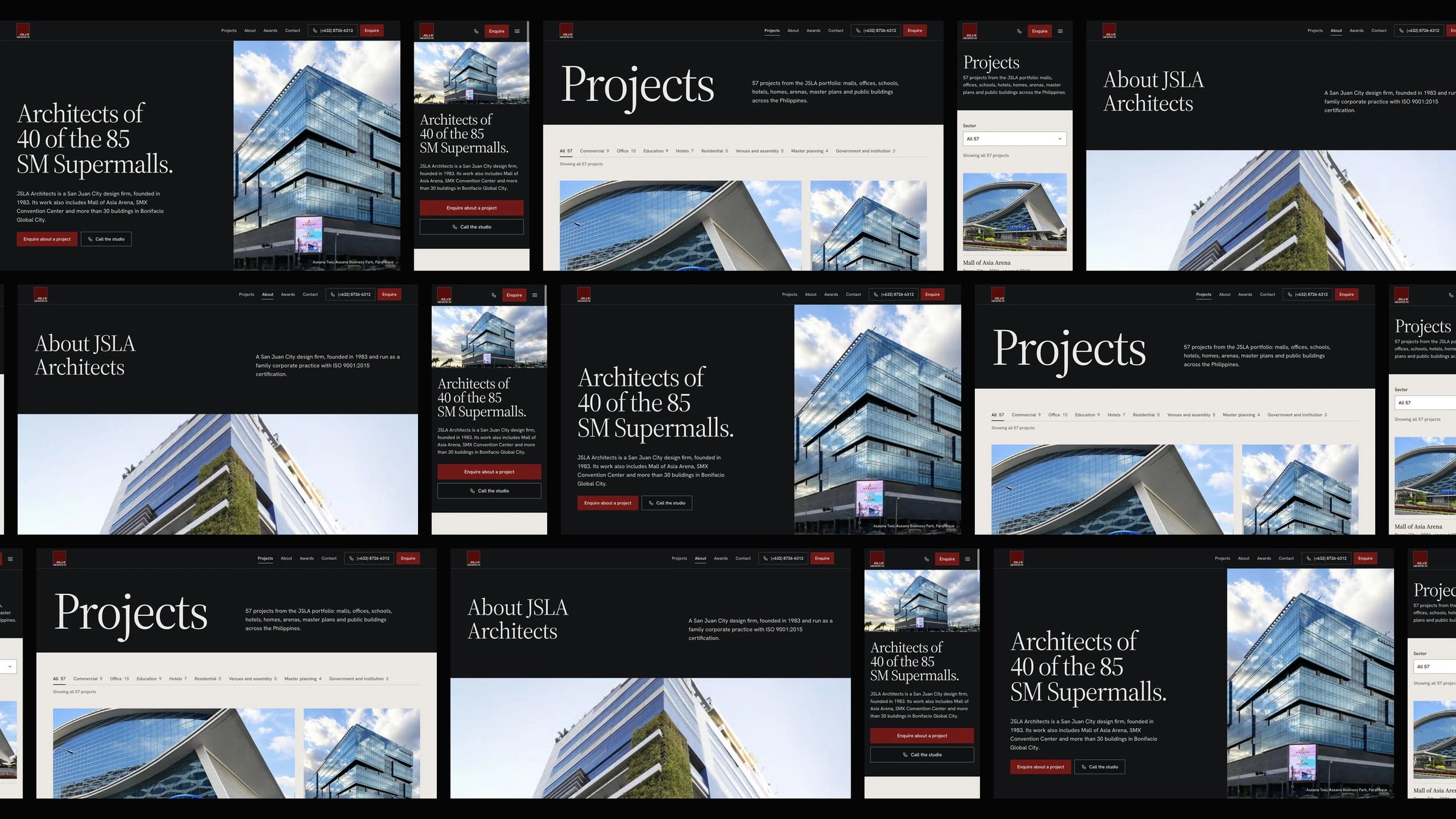 JSLA Architects: desktop and mobile website designs