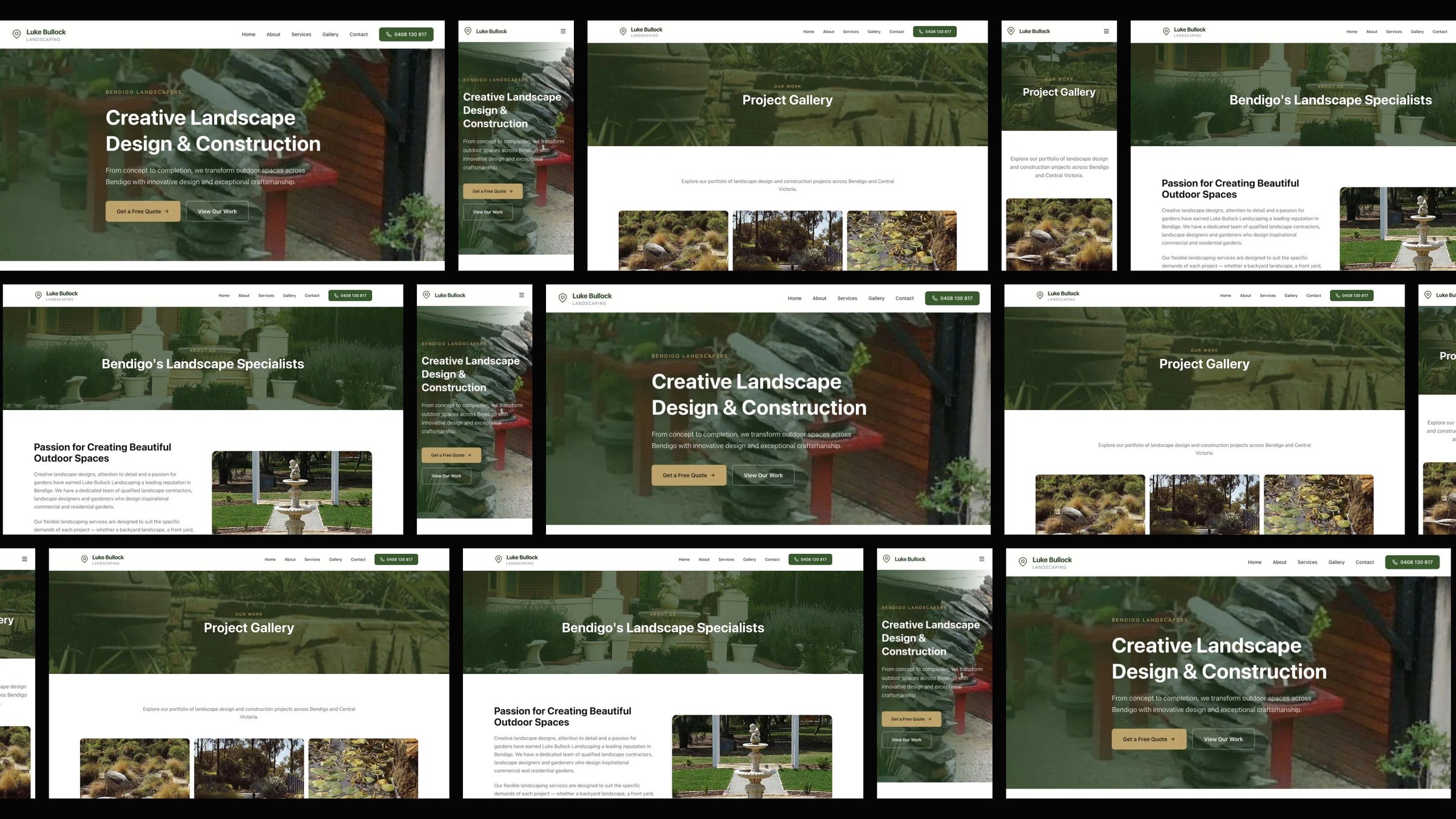 Luke Bullock Landscaping: desktop and mobile website designs