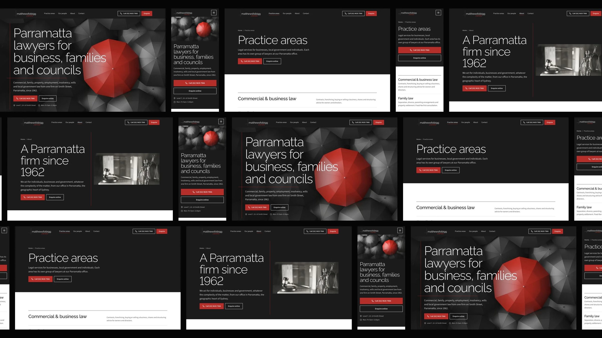 Matthews Folbigg Lawyers: desktop and mobile website designs
