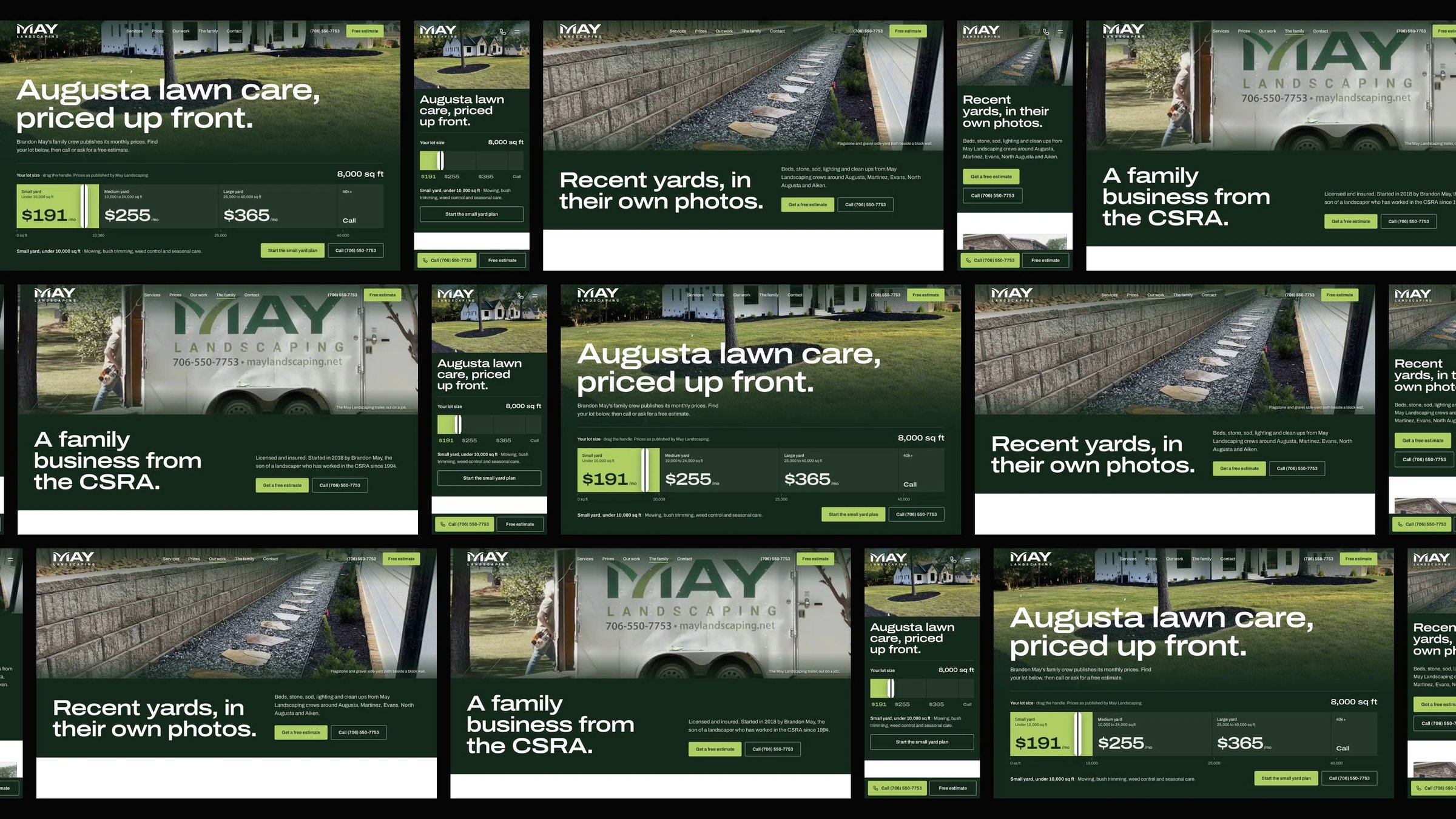 May Landscaping: desktop and mobile website designs