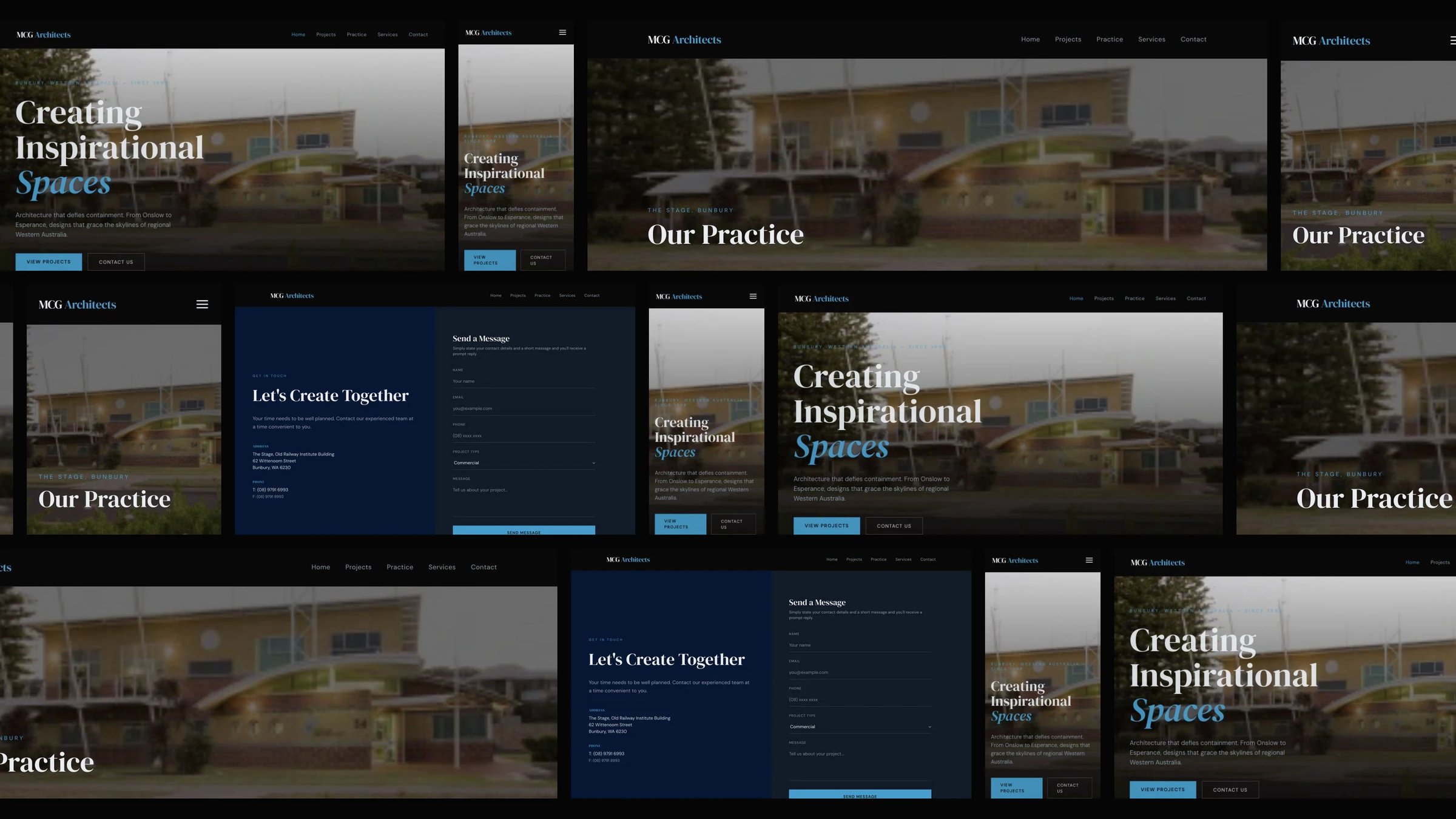 MCG Architects: desktop and mobile website designs