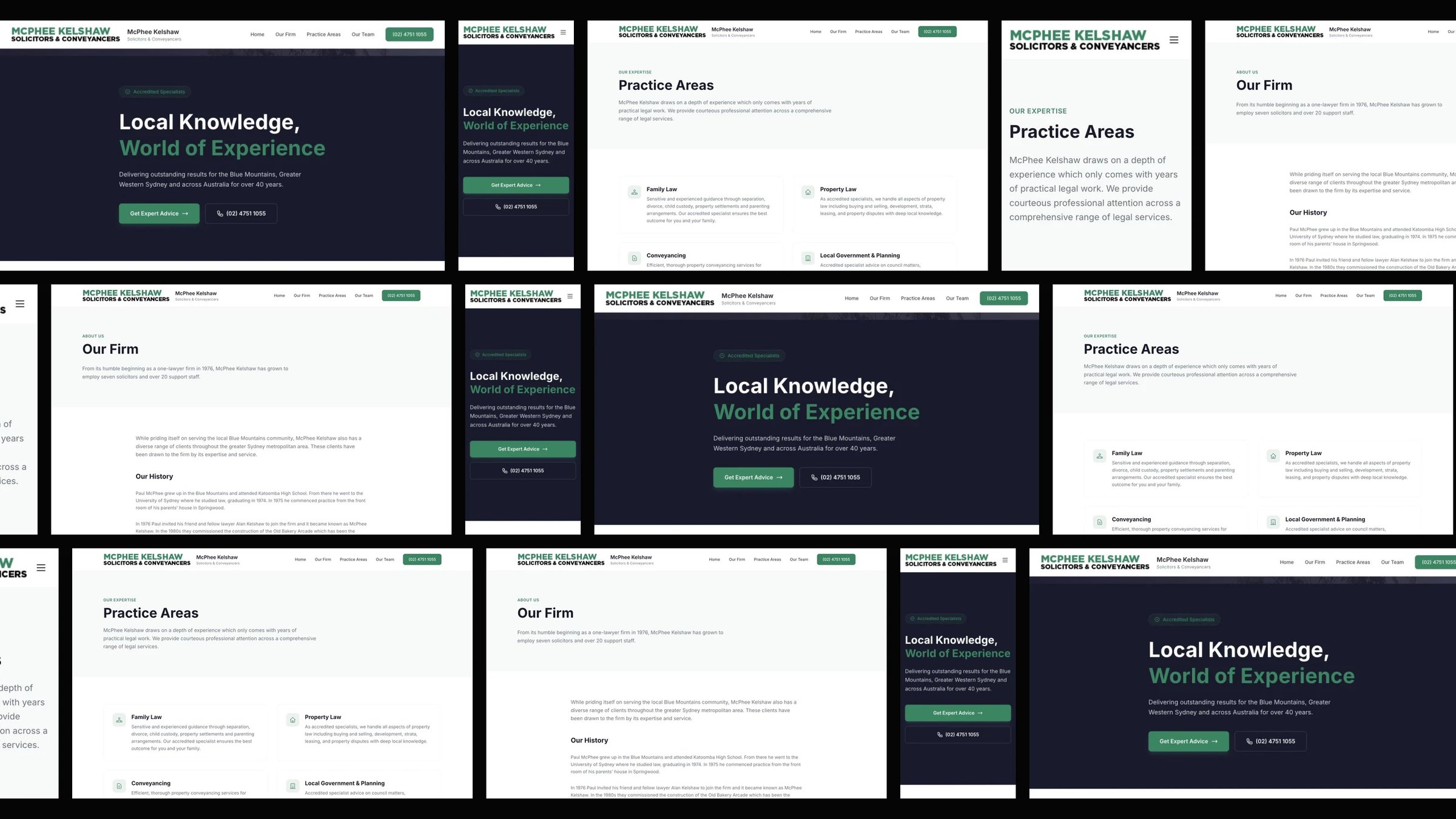 McPhee Kelshaw Solicitors: desktop and mobile website designs
