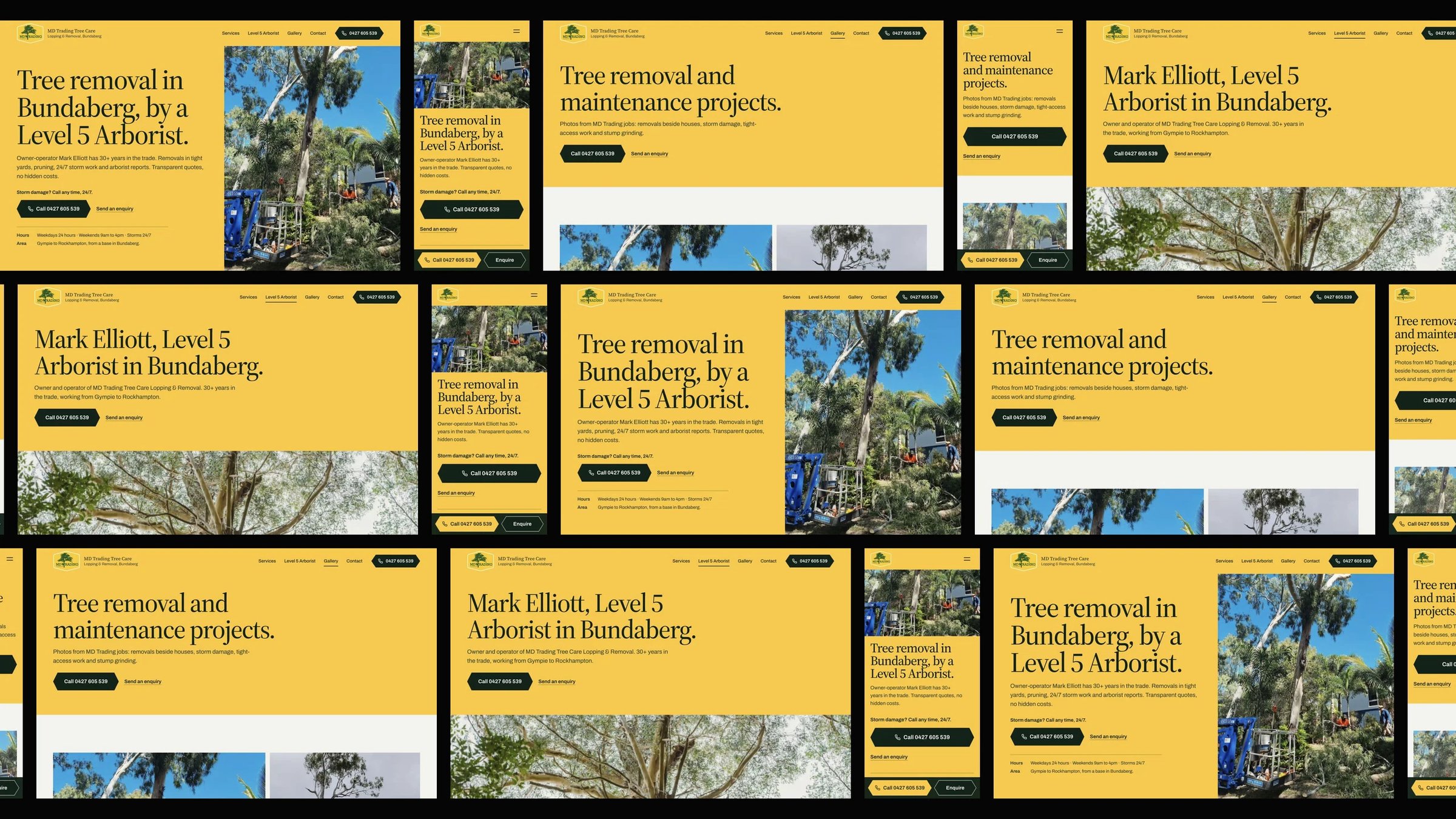 MD Trading Tree Care: desktop and mobile website designs