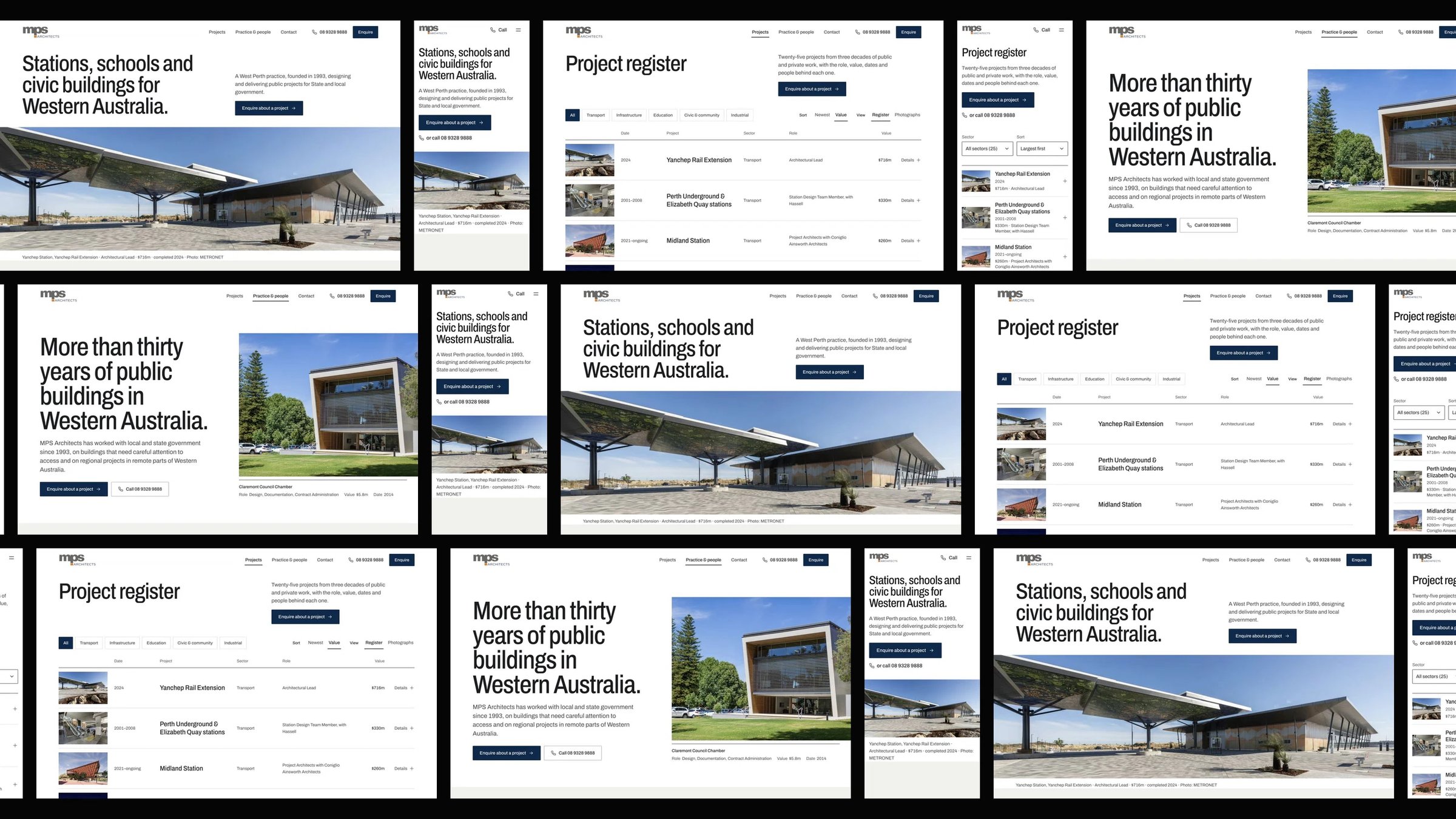 MPS Architects: desktop and mobile website designs
