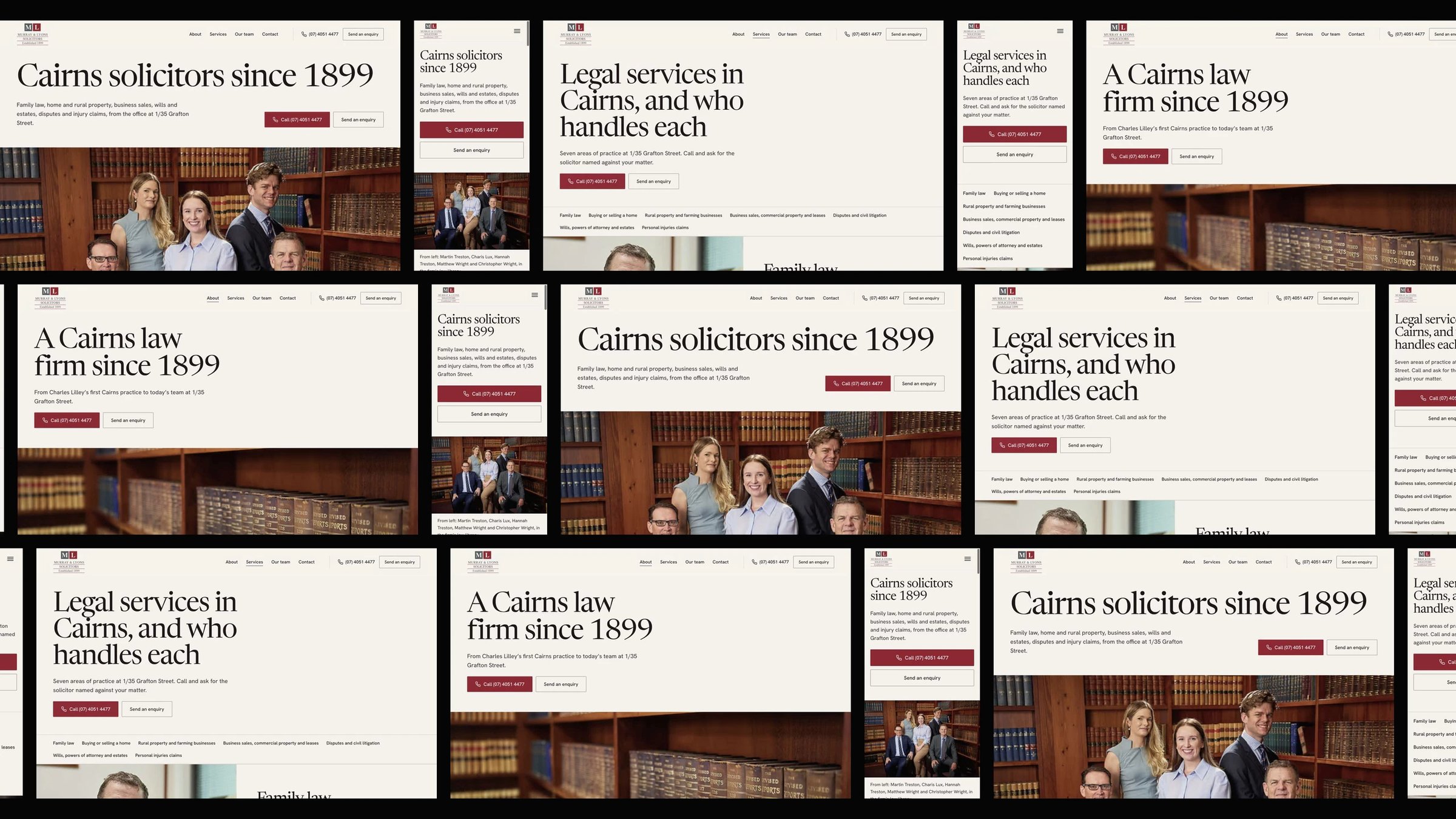Murray & Lyons Solicitors: desktop and mobile website designs