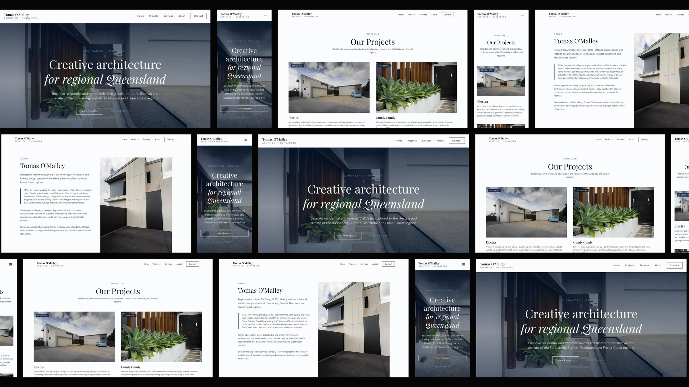 Tomas O'Malley Architect: desktop and mobile website designs