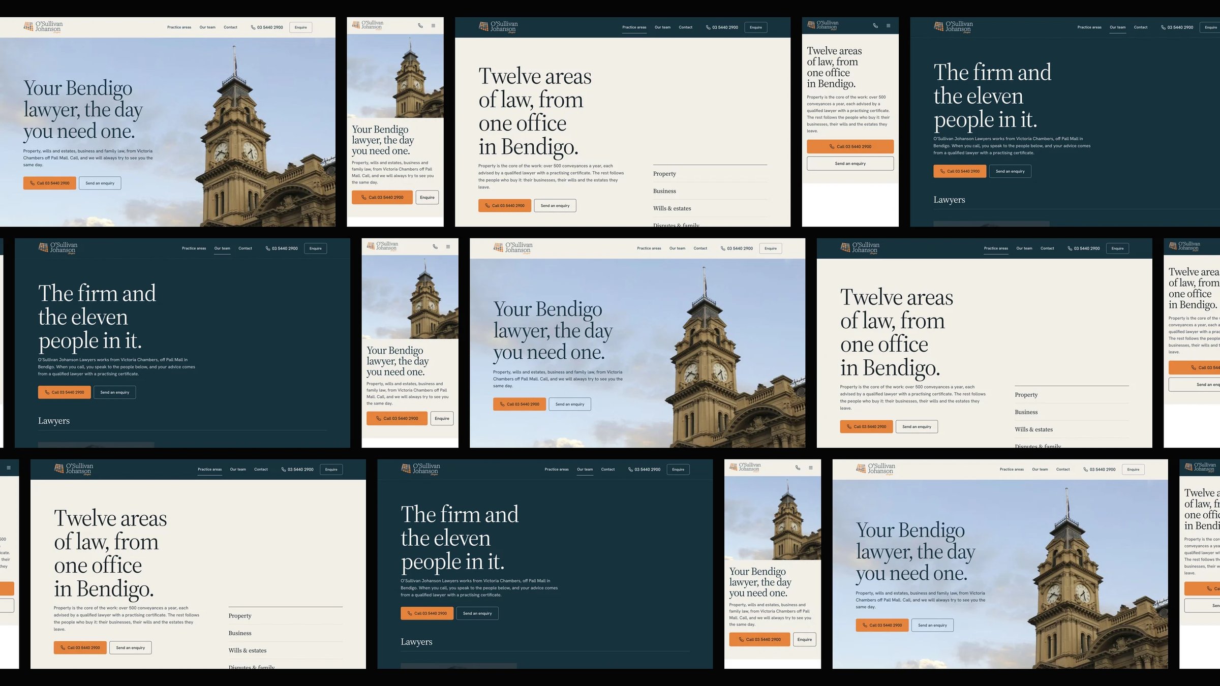 O'Sullivan Johanson: desktop and mobile website designs