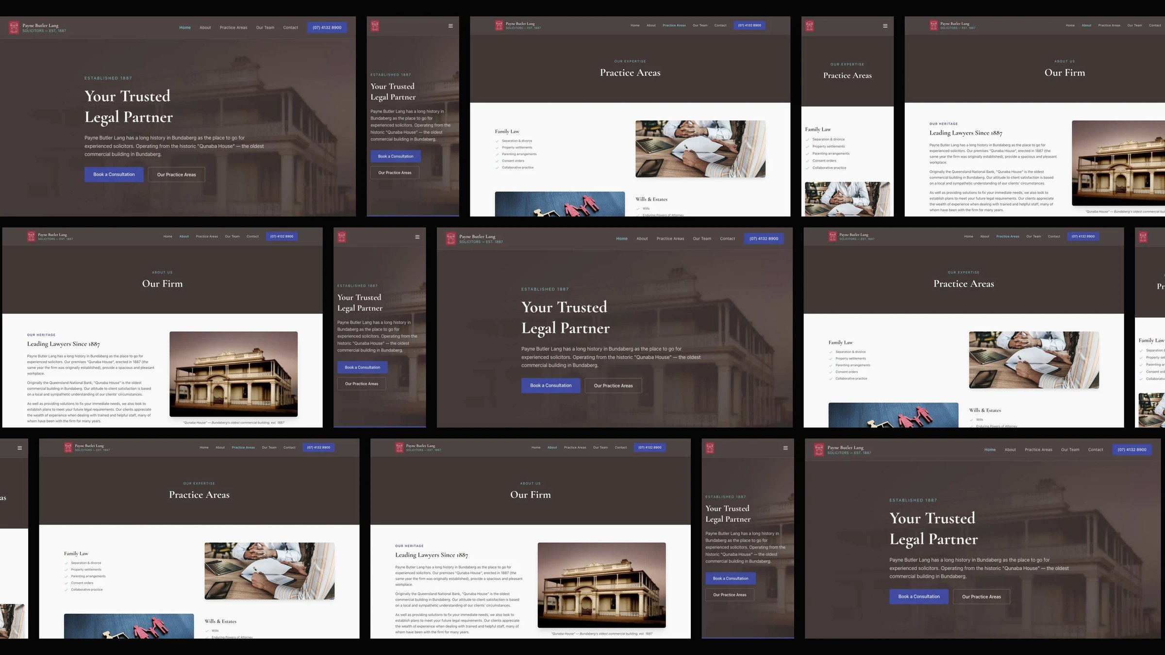 Payne Butler Lang: desktop and mobile website designs