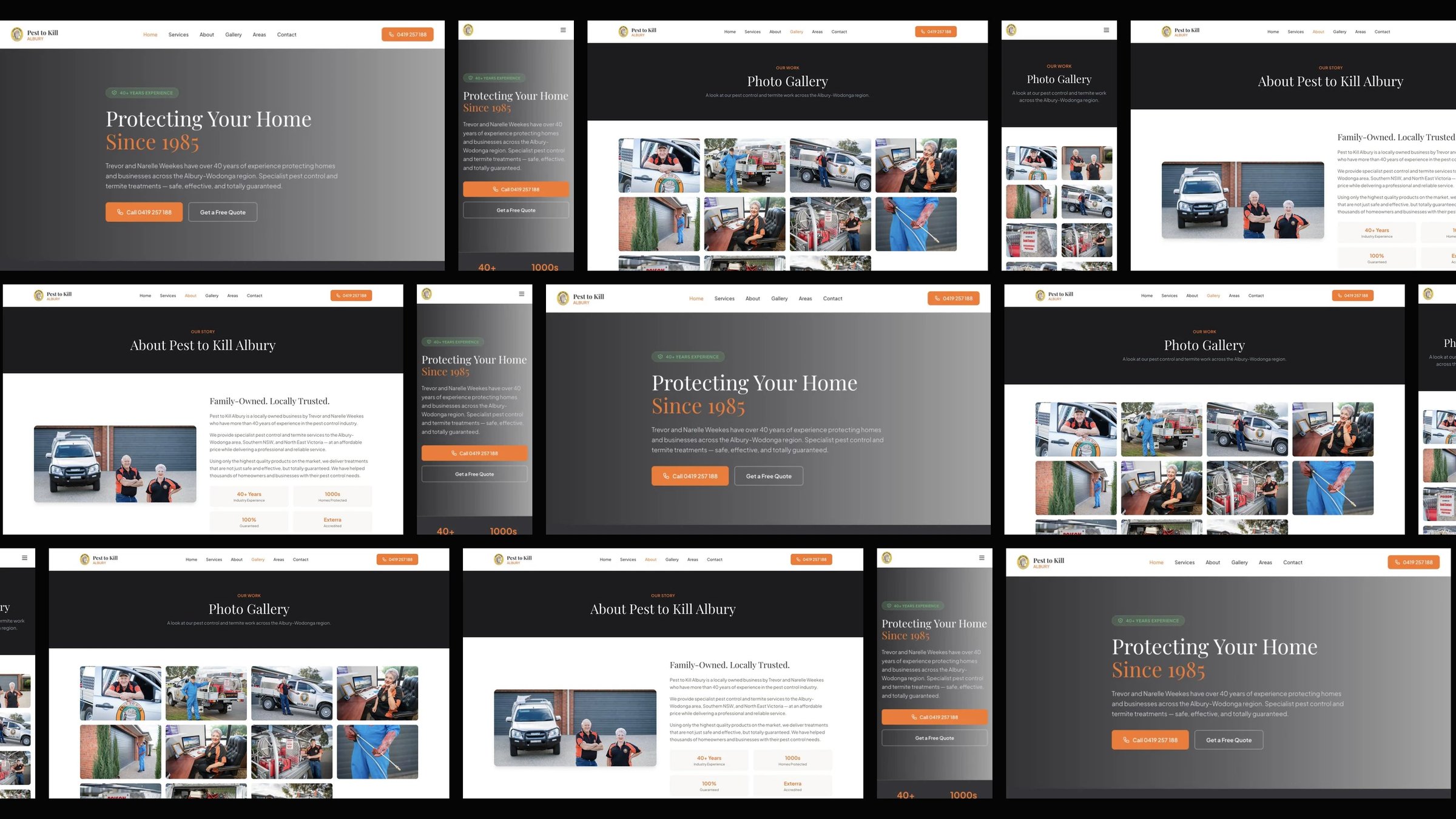 Pest to Kill Albury: desktop and mobile website designs